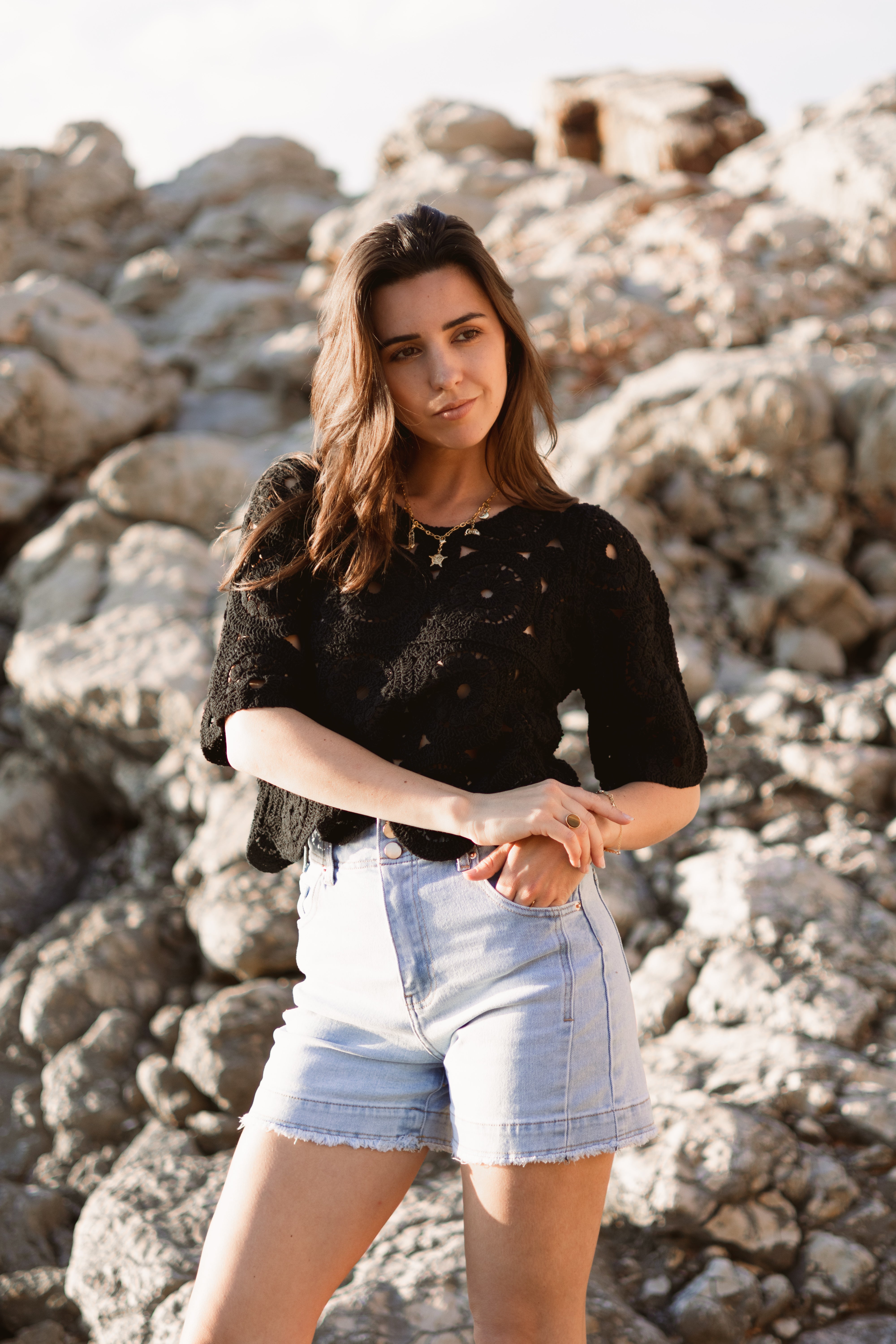 Top en crochet ROBBY noir