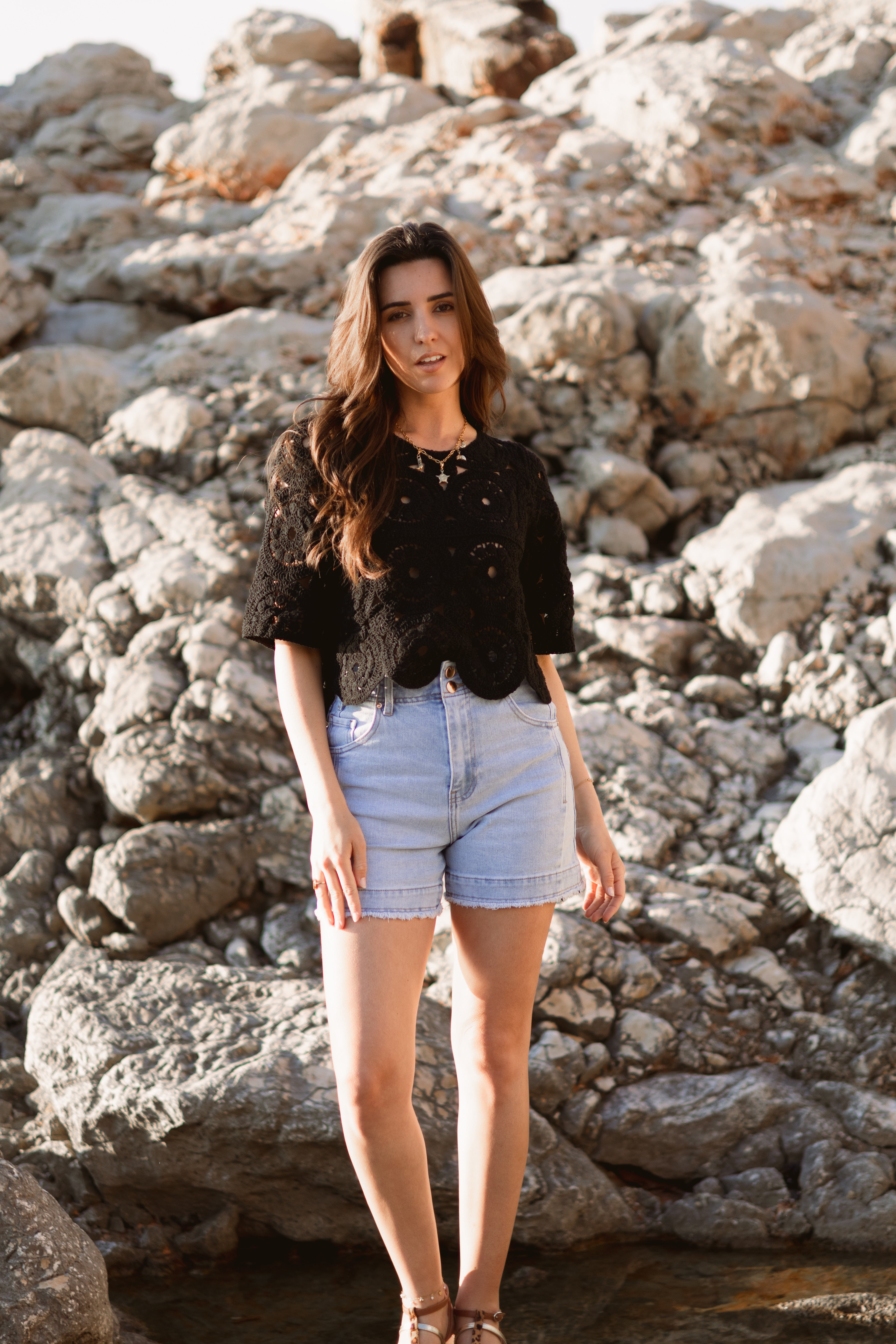 Top en crochet ROBBY noir