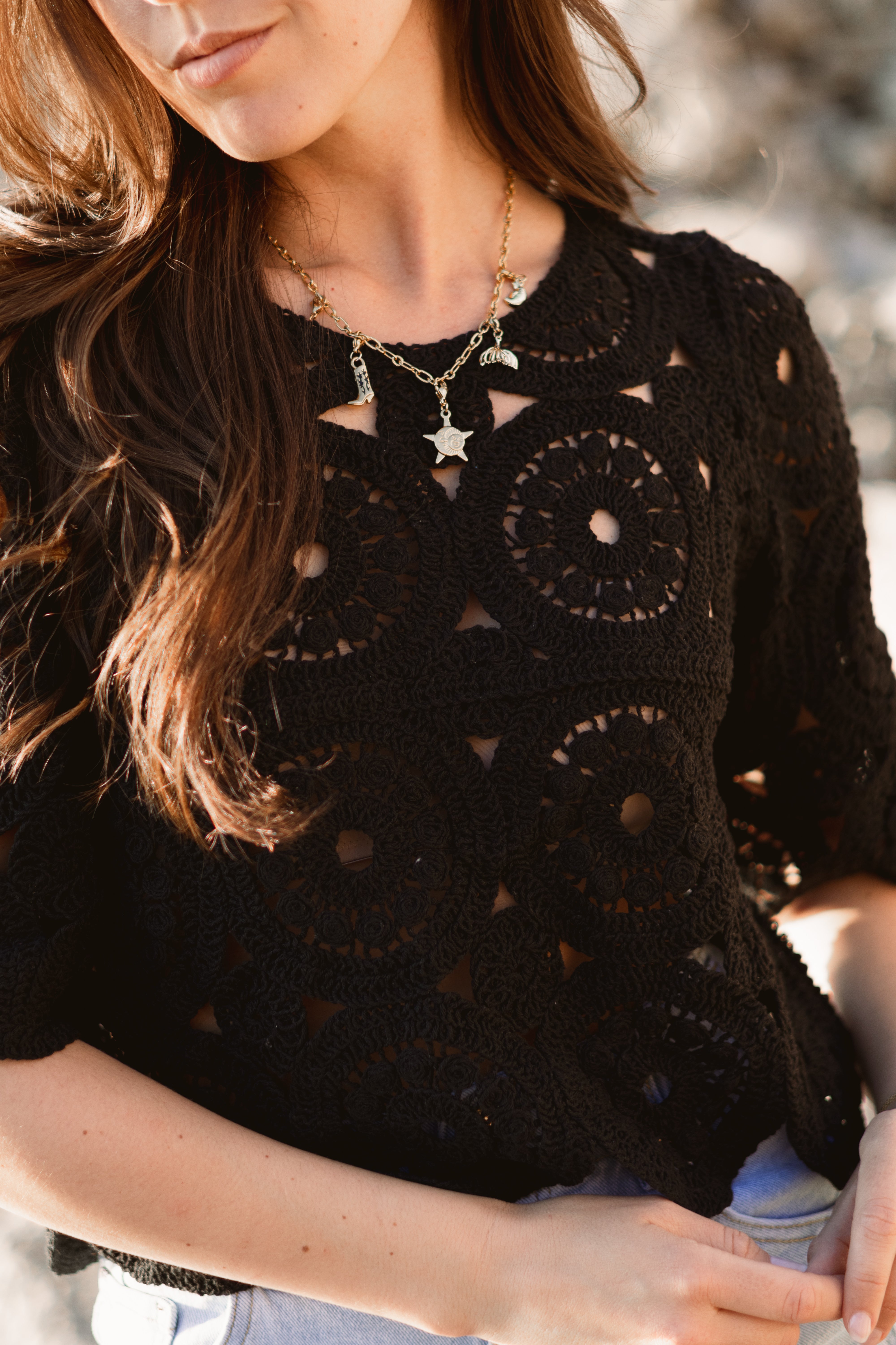 Top en crochet ROBBY noir