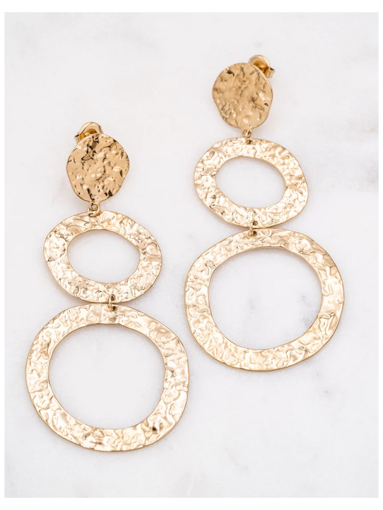 Boucles d'oreilles ADELICE effet martelé