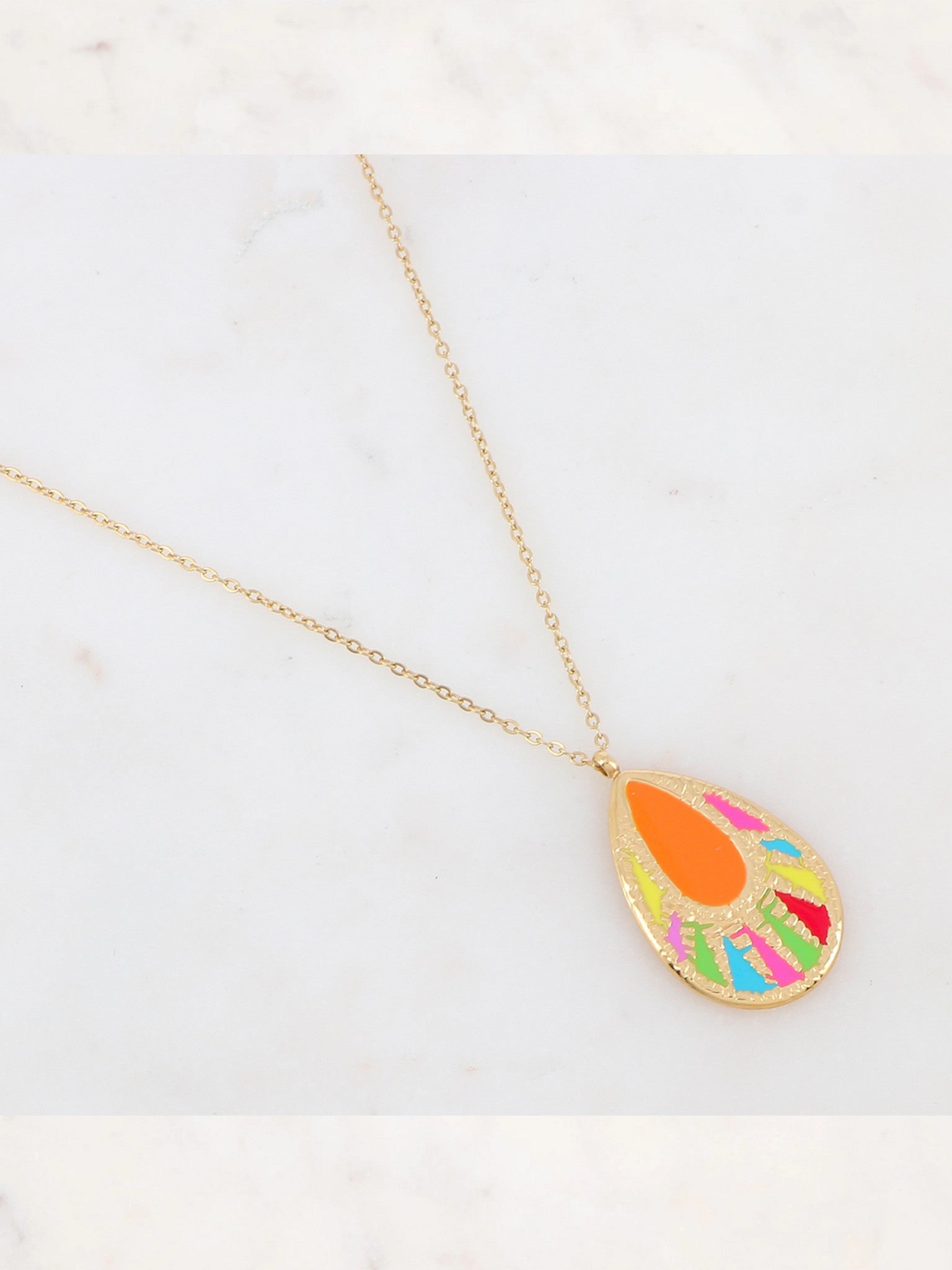 Collier RAINBOW en émail multicolore