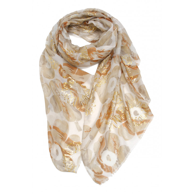 Foulard FRAYA beige et doré