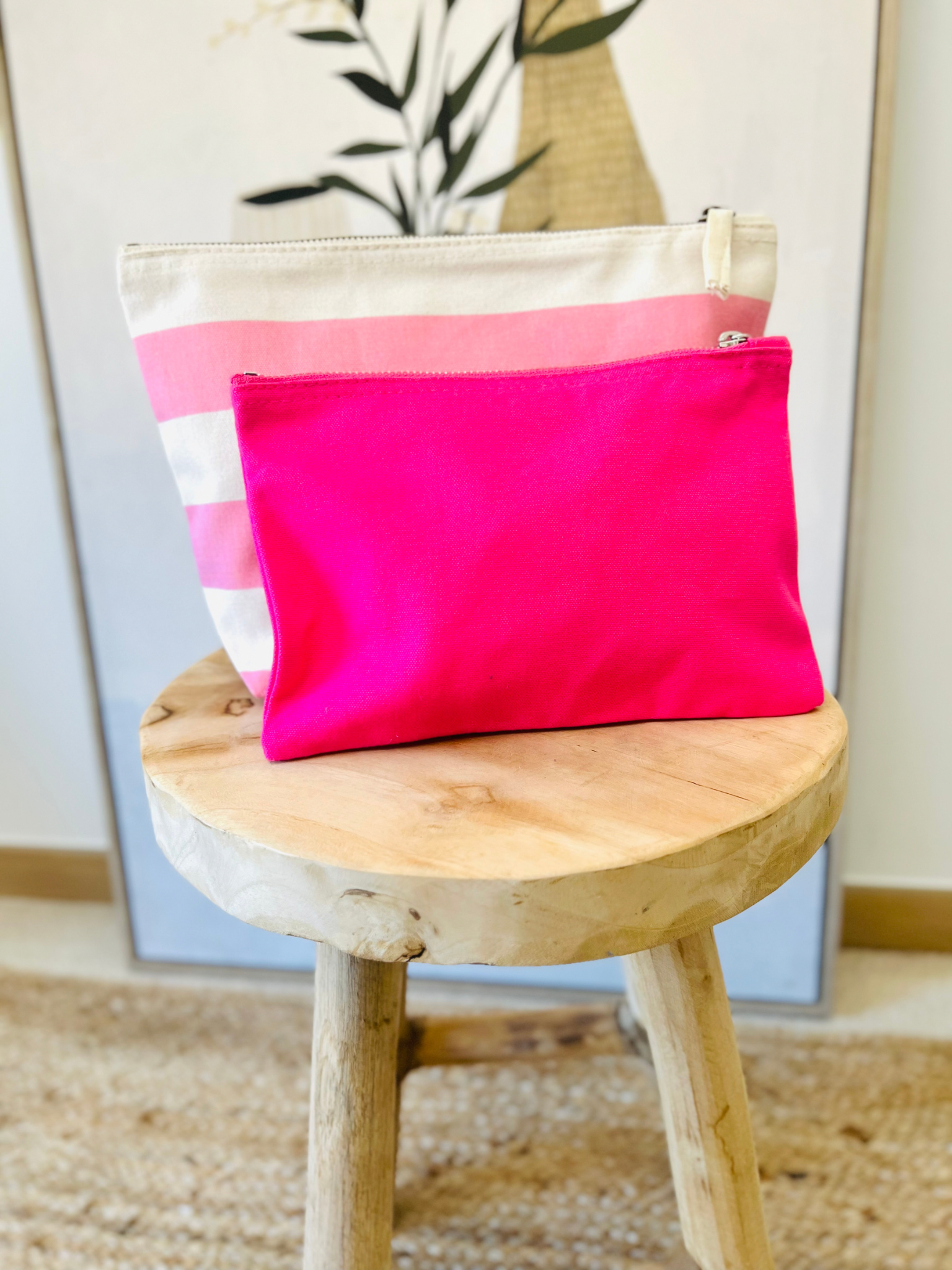 Fuchsiarosa Beutel zum Personalisieren