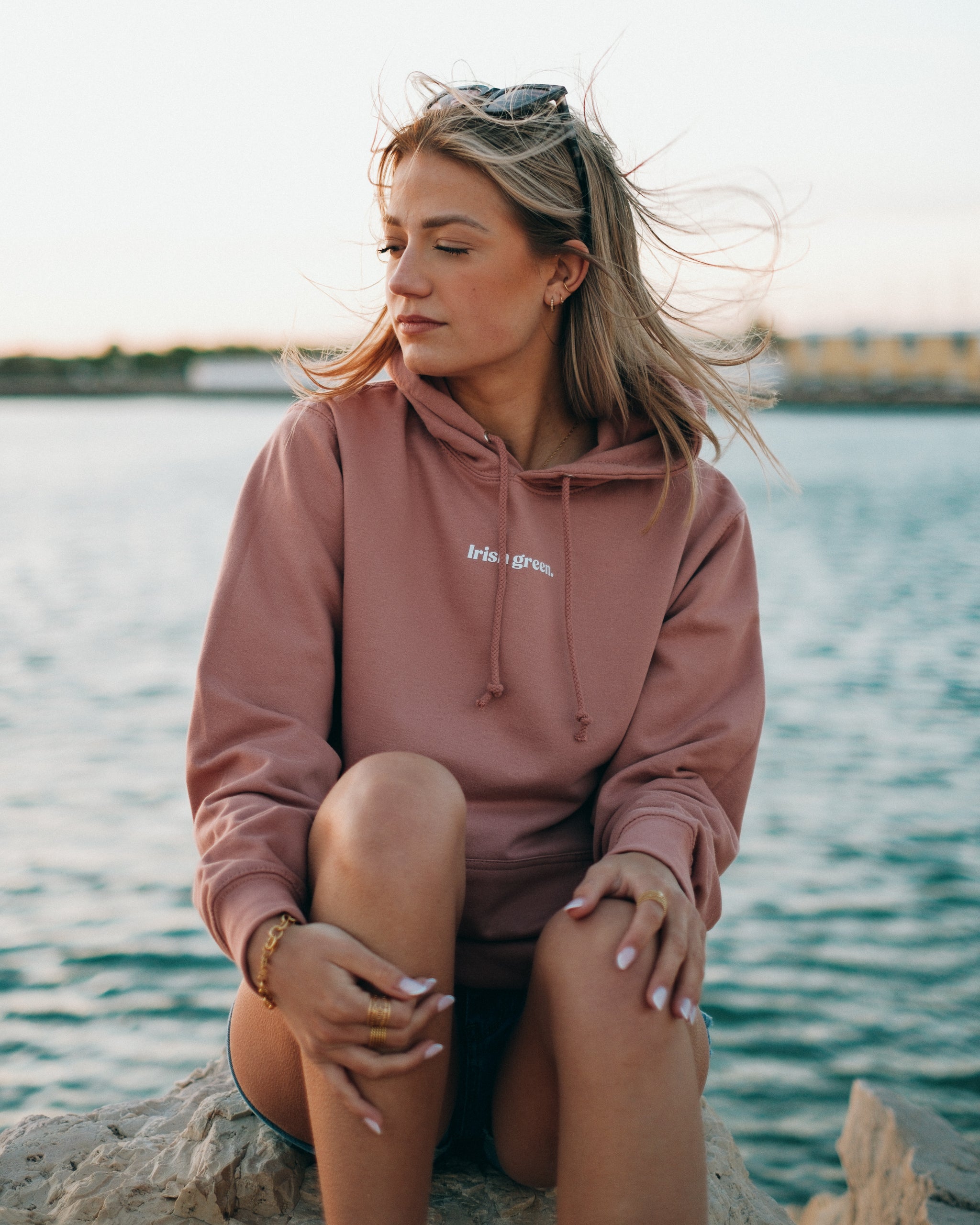 Sweat hoodie BONDI BEACH vieux rose