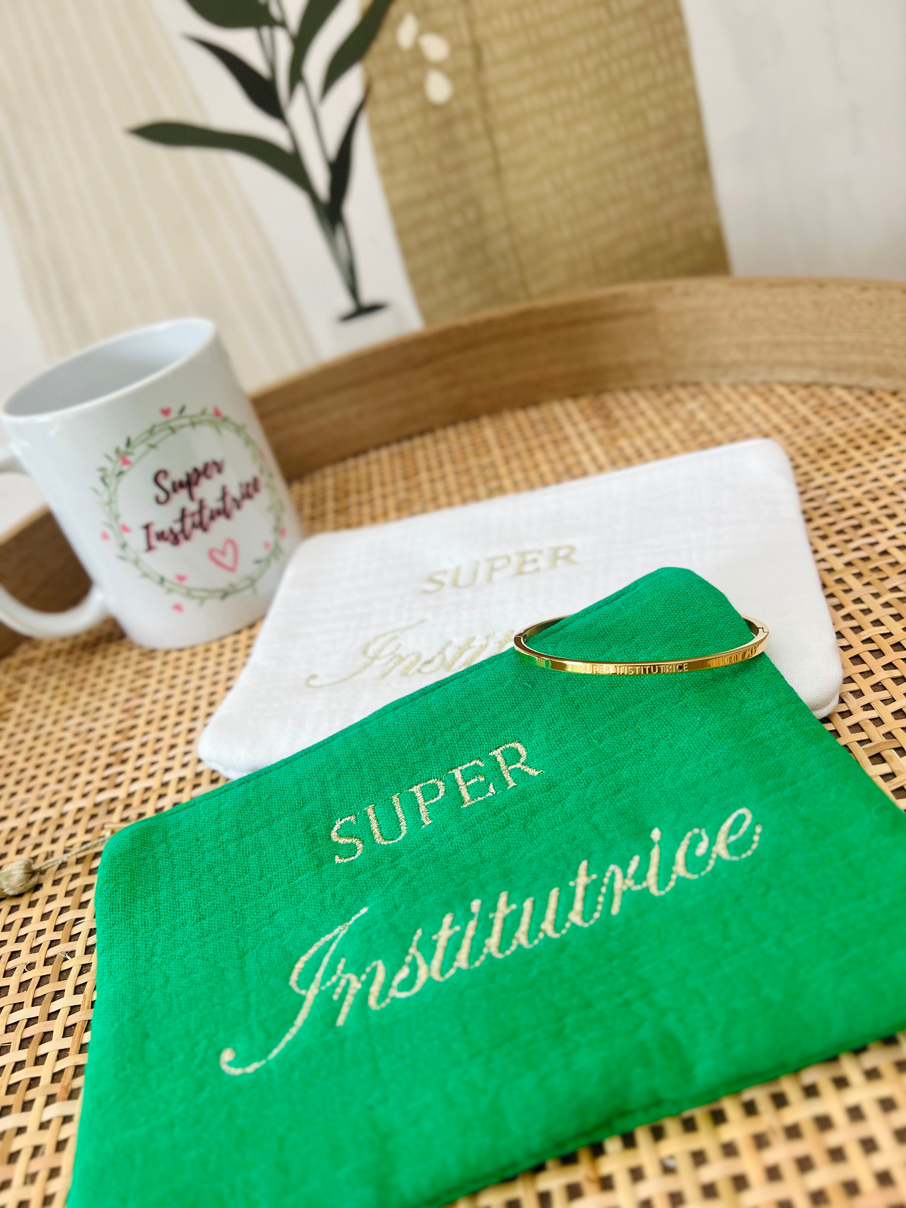 SUPER INSTITUTRICE Beutel grün