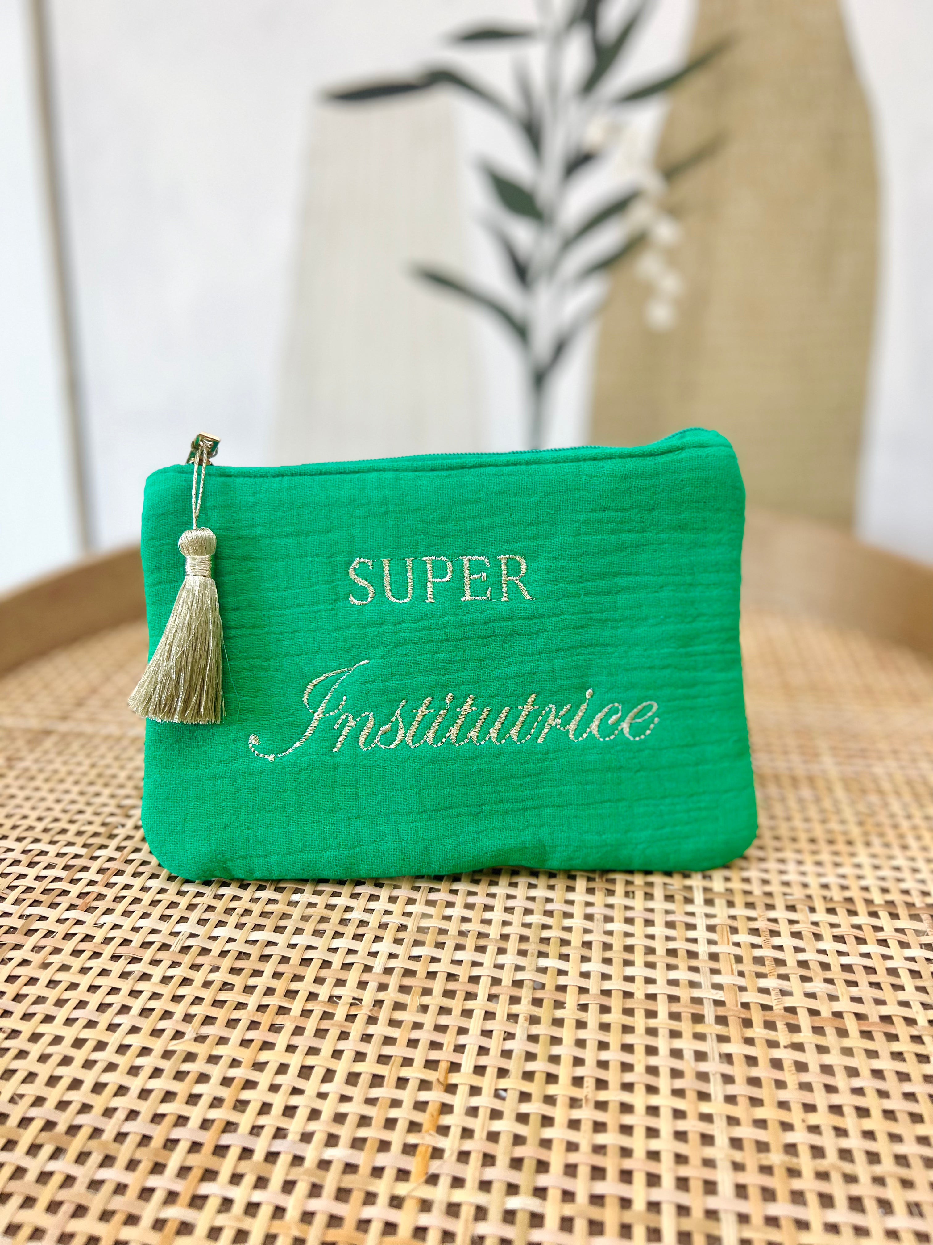 SUPER INSTITUTRICE Beutel grün