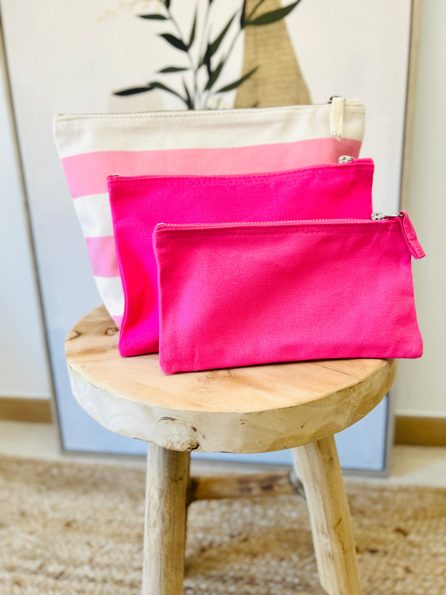 Fuchsiarosa Beutel zum Personalisieren