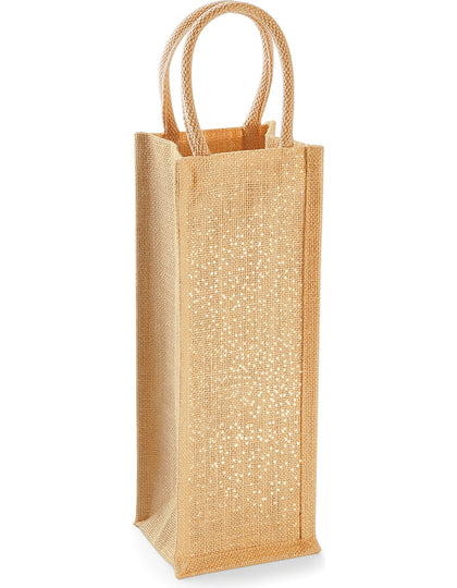 Porte-bouteille en toile de jute personnalisable