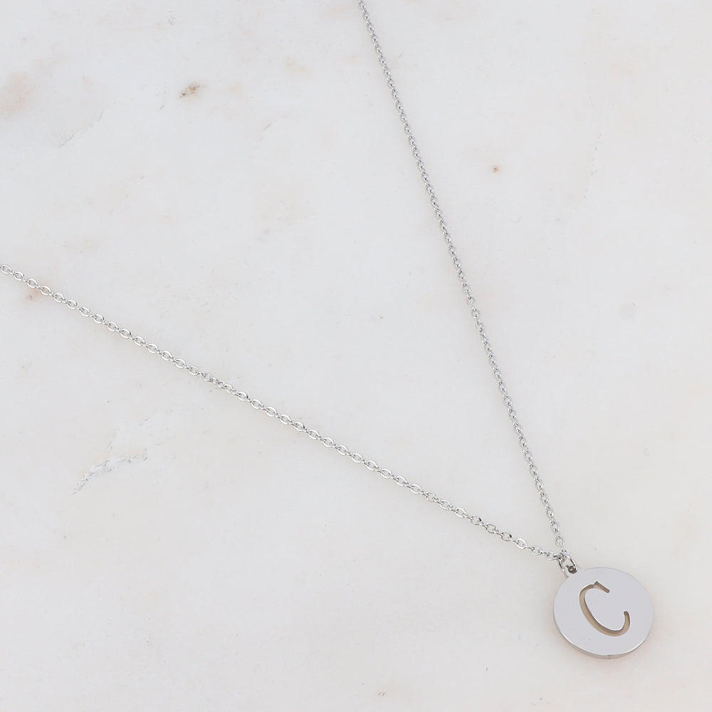 Collier INITIALE argenté