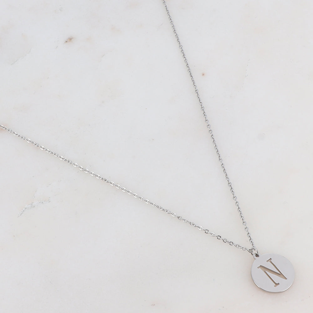 Collier INITIALE argenté