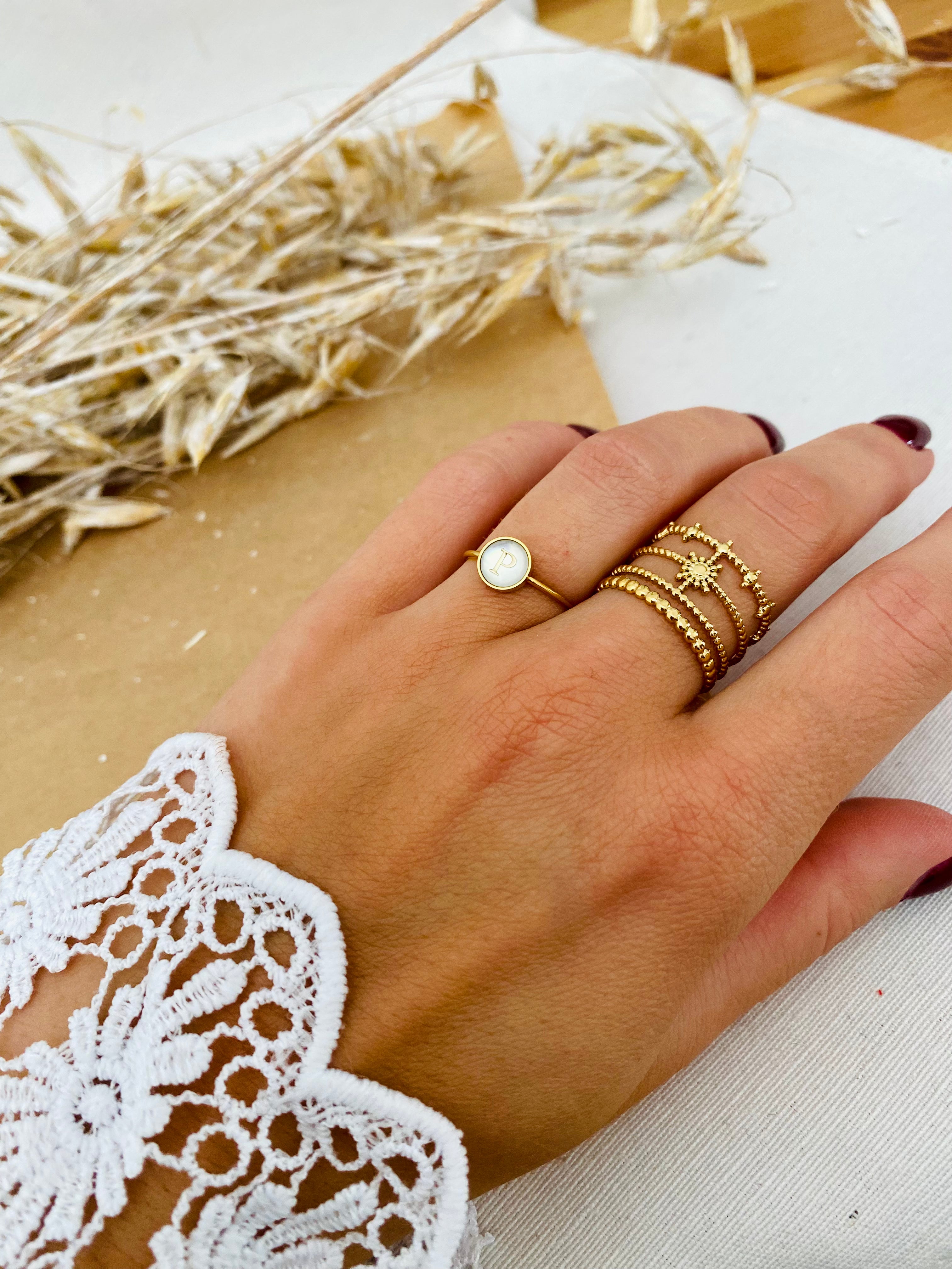 Bague ALPHABET nacrée