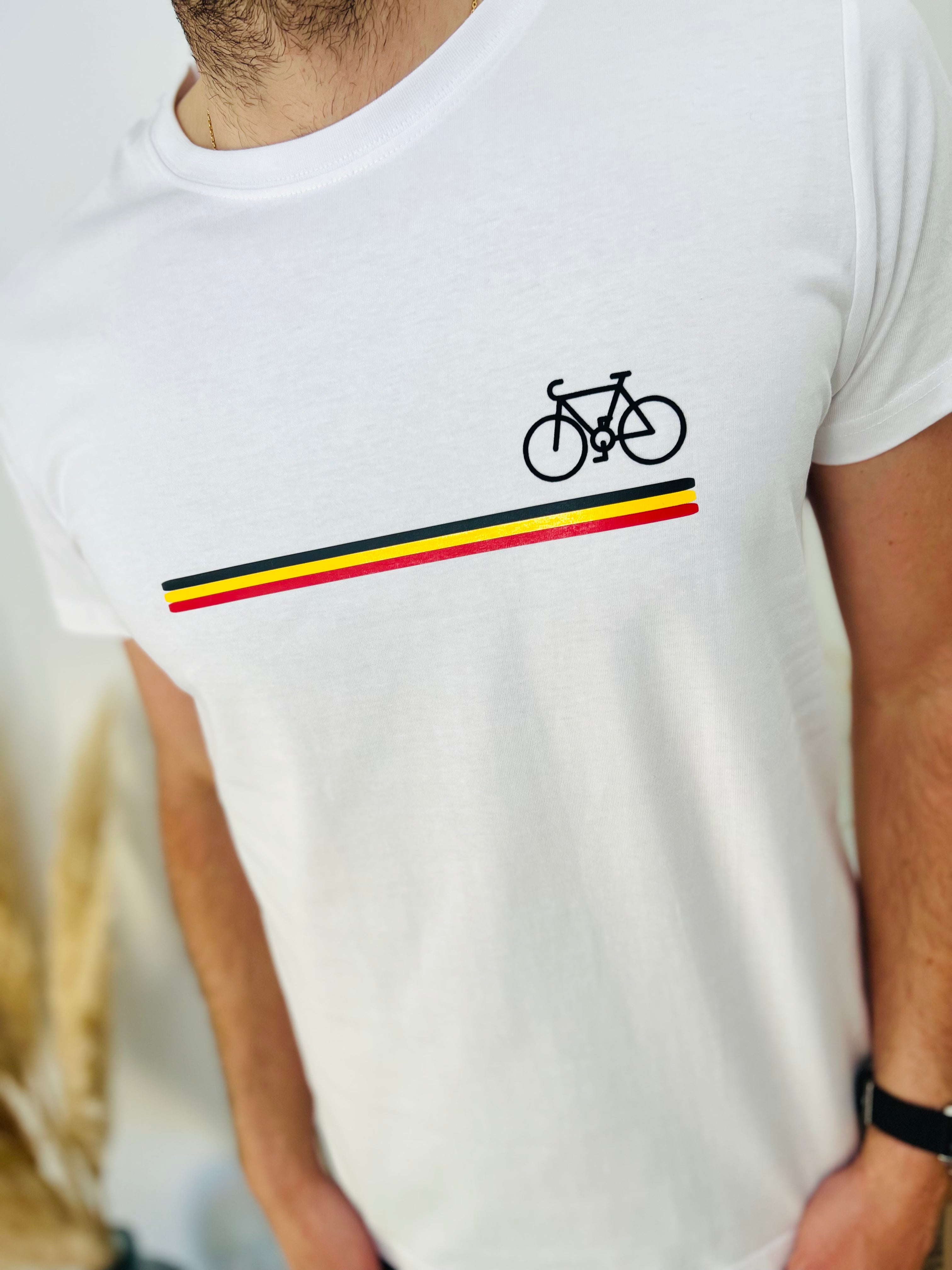 Weißes BIKE-T-Shirt (Belgien/Frankreich)