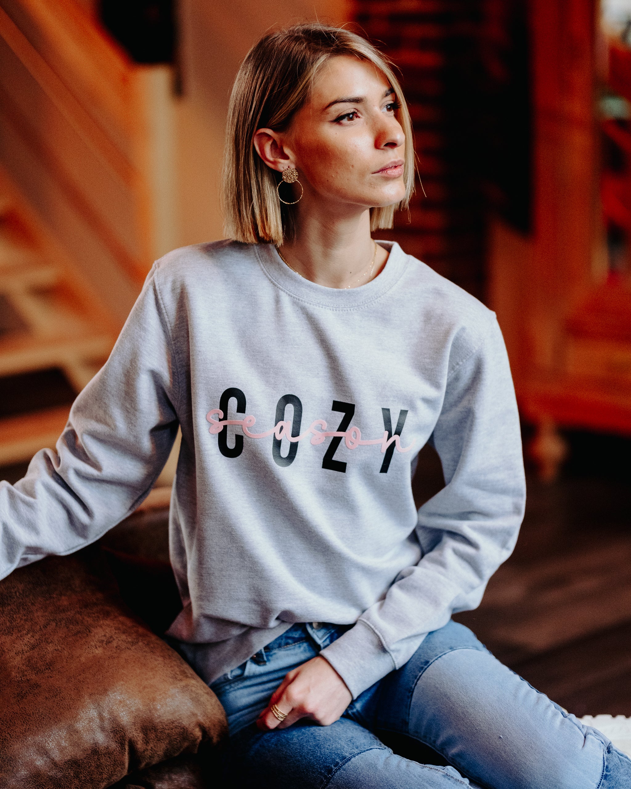 COSY SEIZOEN grijs sweatshirt