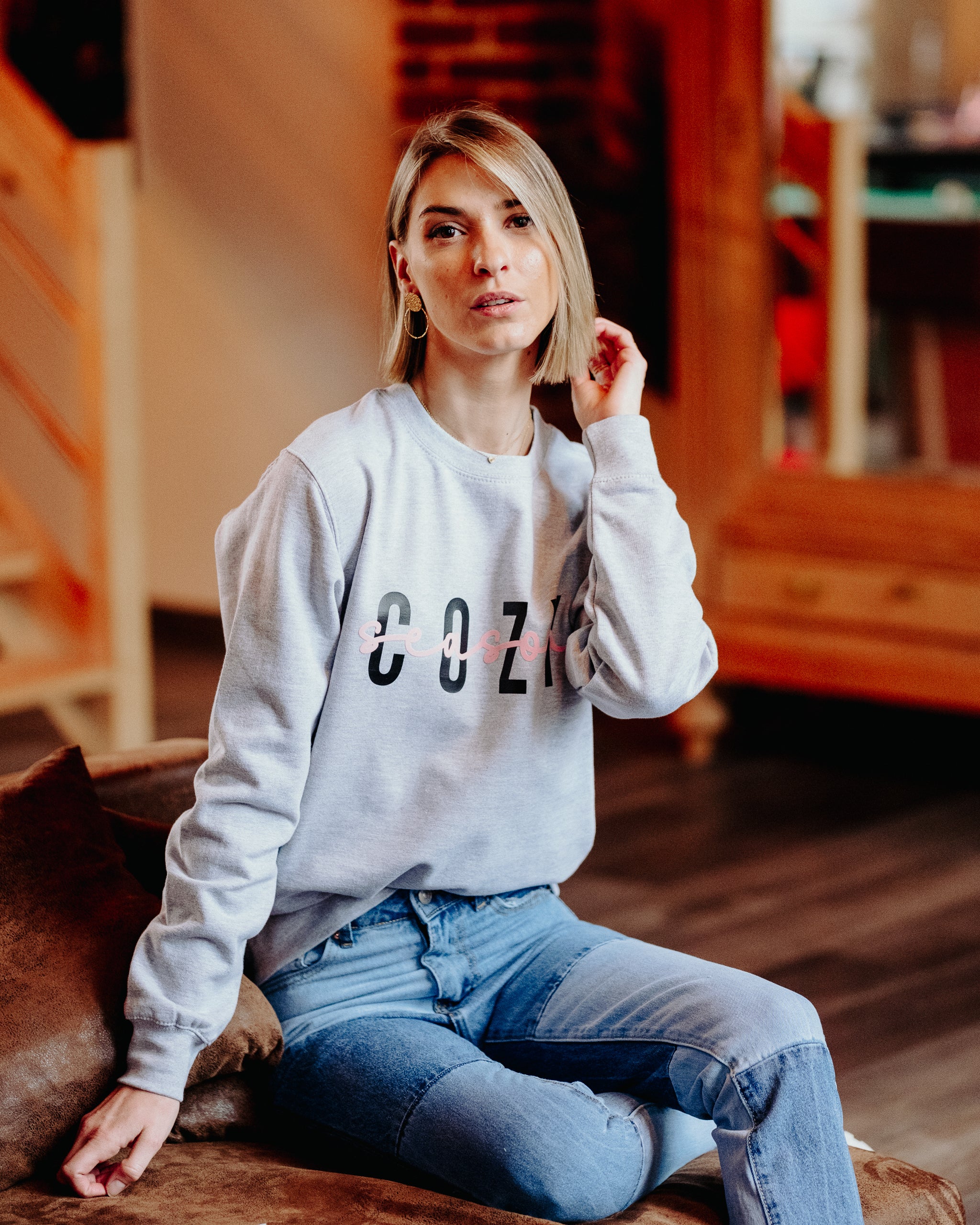COSY SEIZOEN grijs sweatshirt