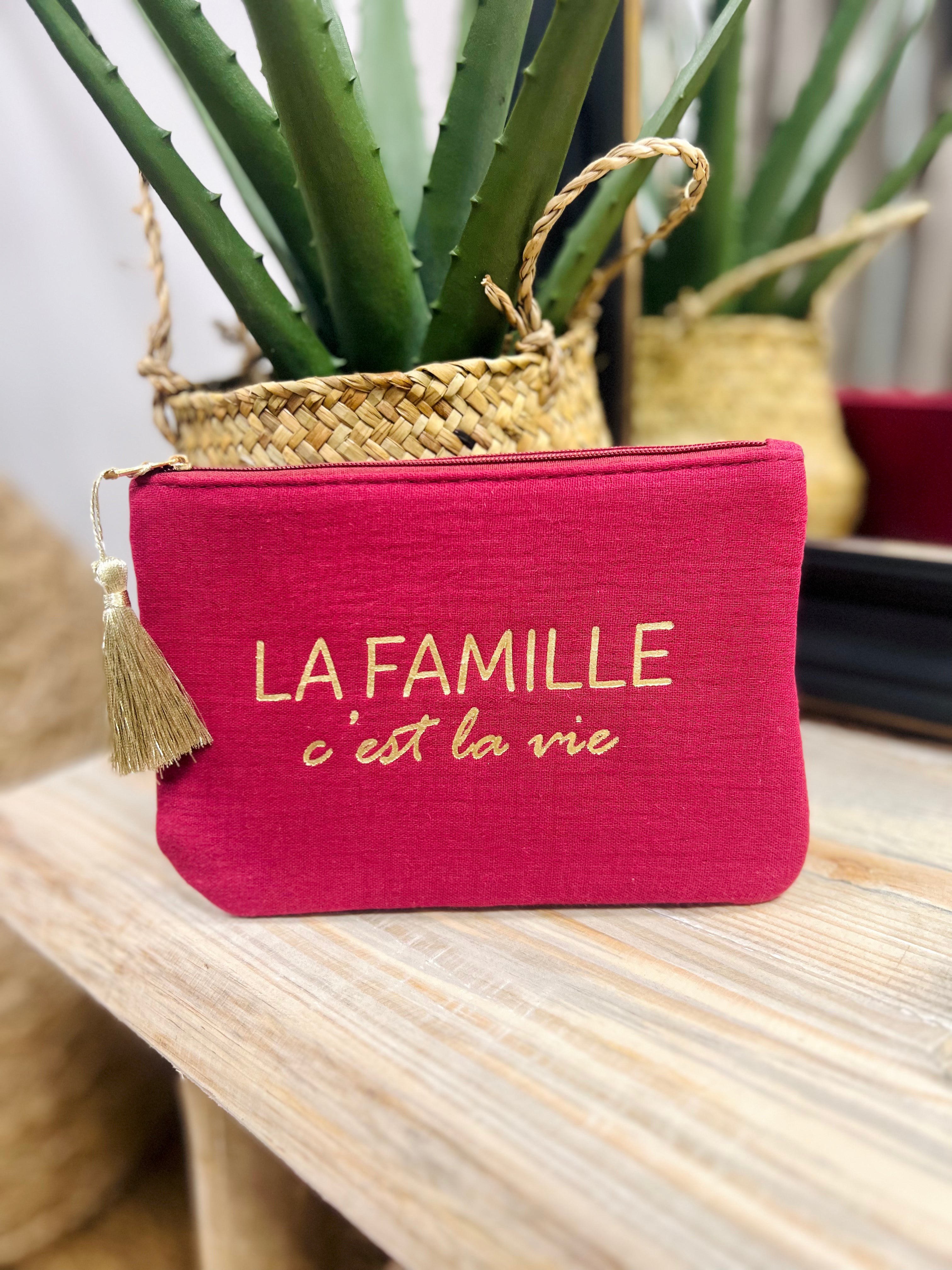 Pochette LA FAMILLE C’EST LA VIE bordeaux