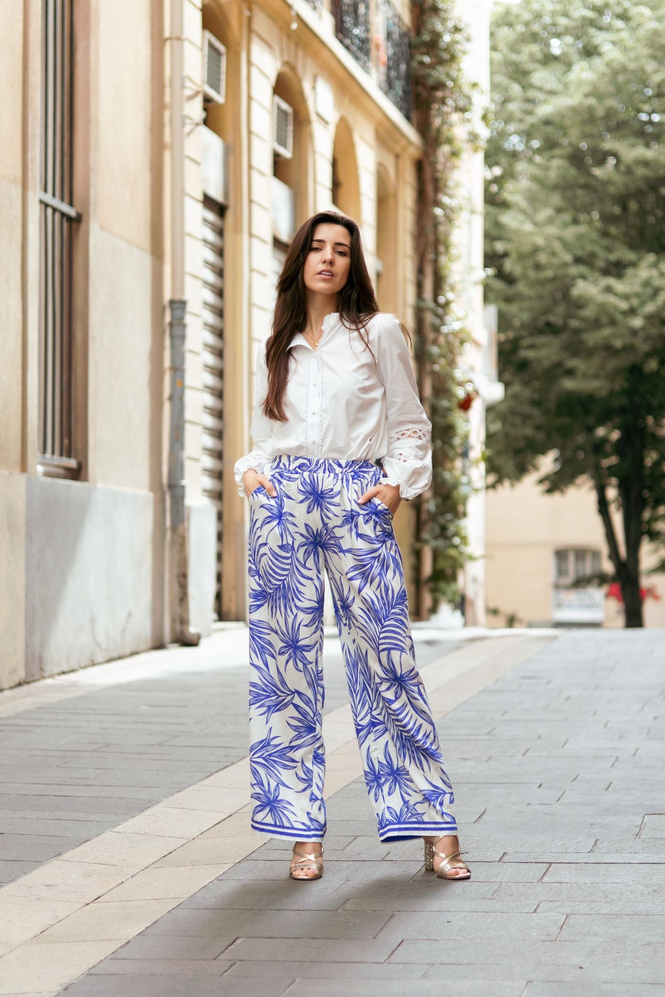 Pantalon fluide IVES bleu