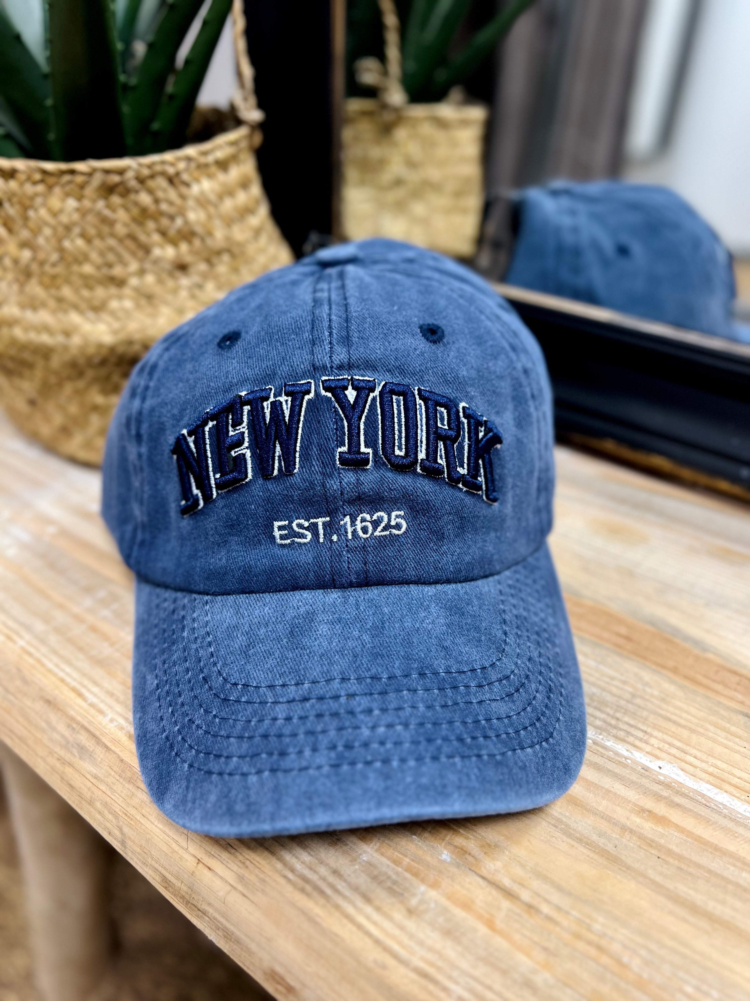 NEW YORK 1625 gebleichte blaue Kappe