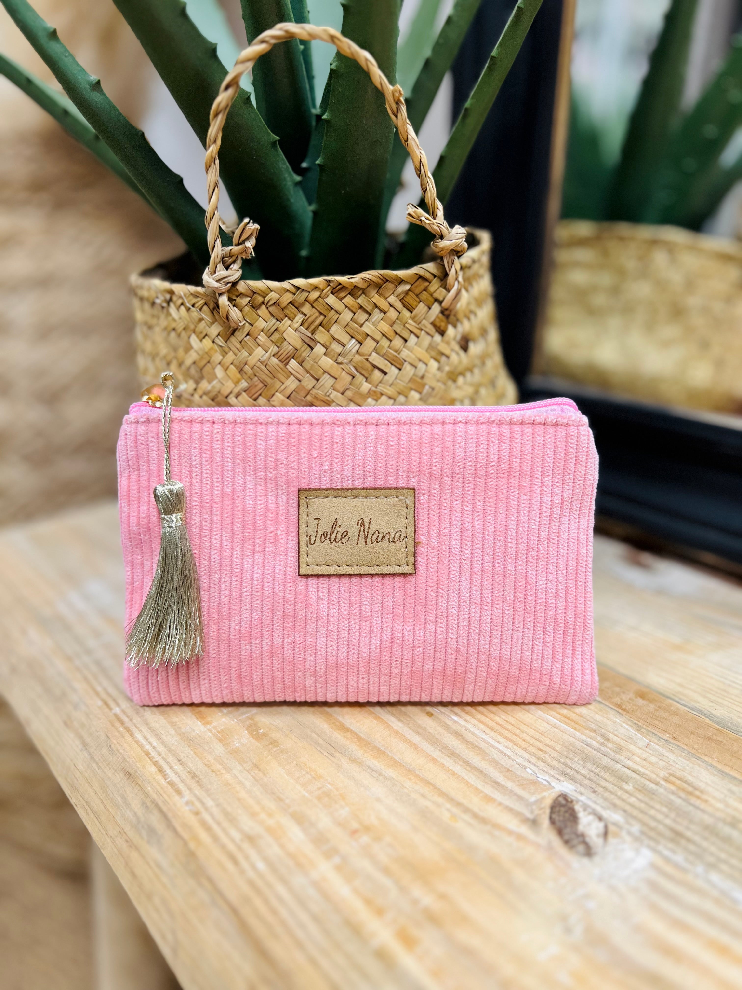 Pochette JOLIE NANA velours rose