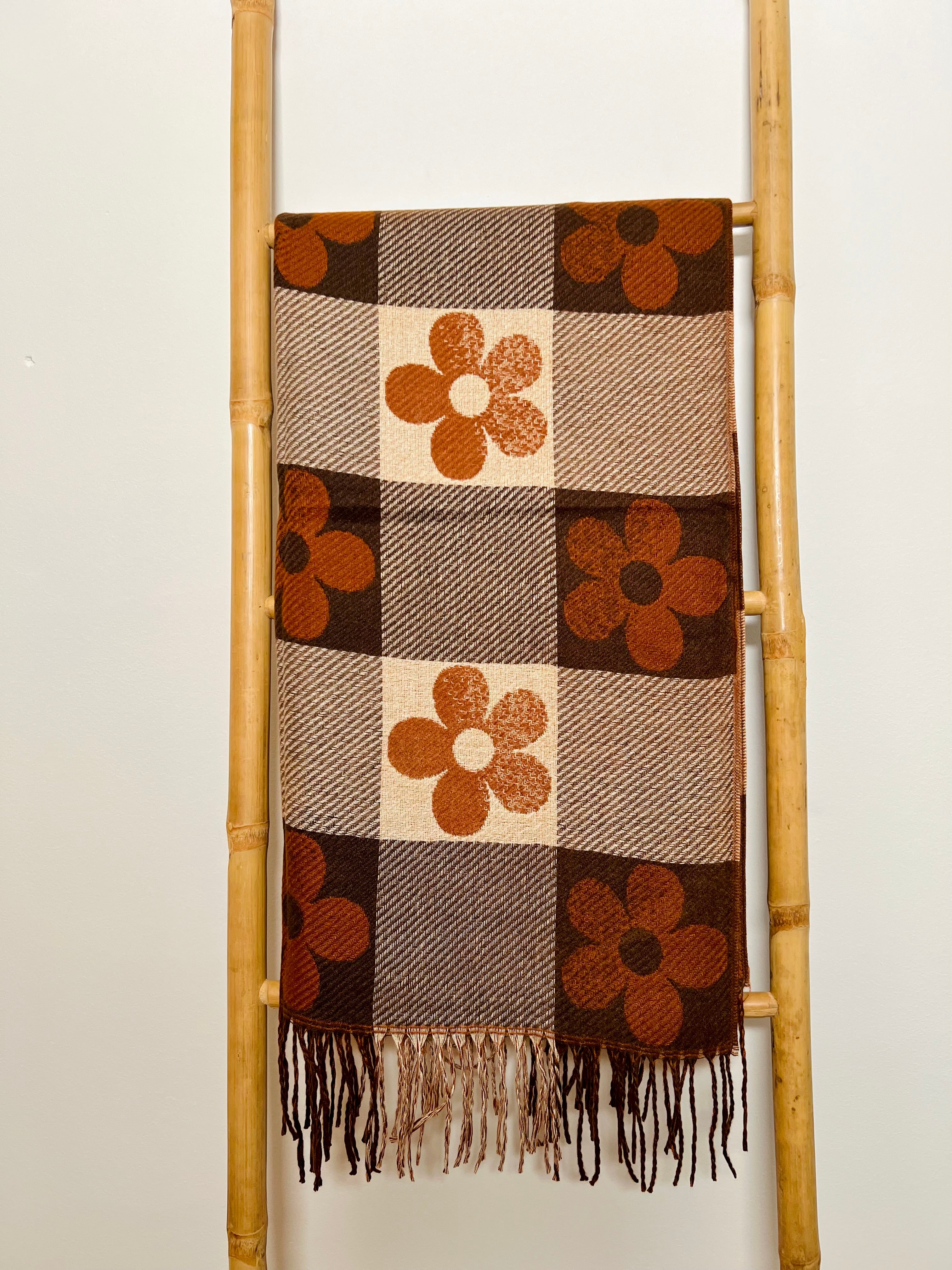 Écharpe FLORA marron et beige