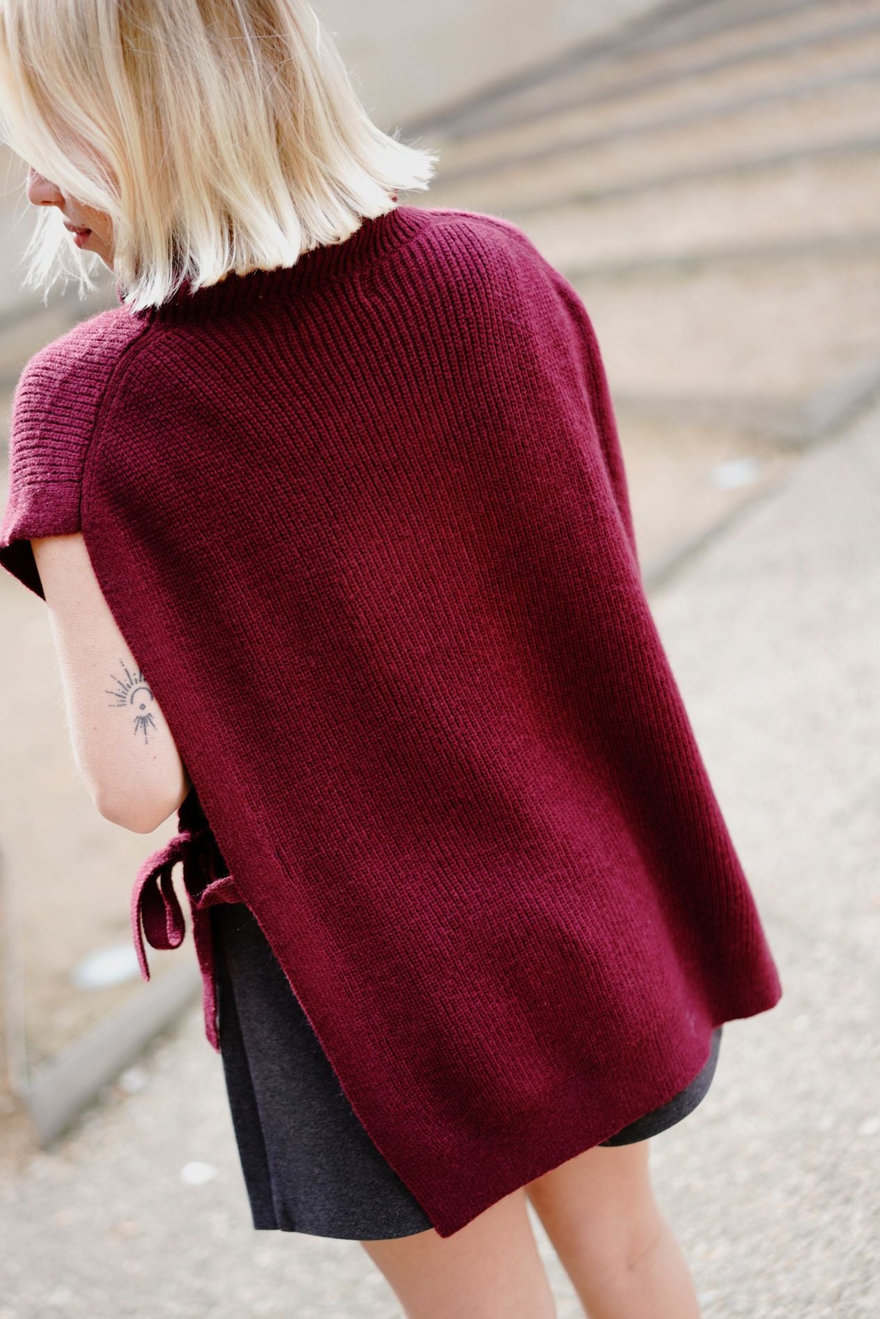 Pull sans manches SERENA bordeaux