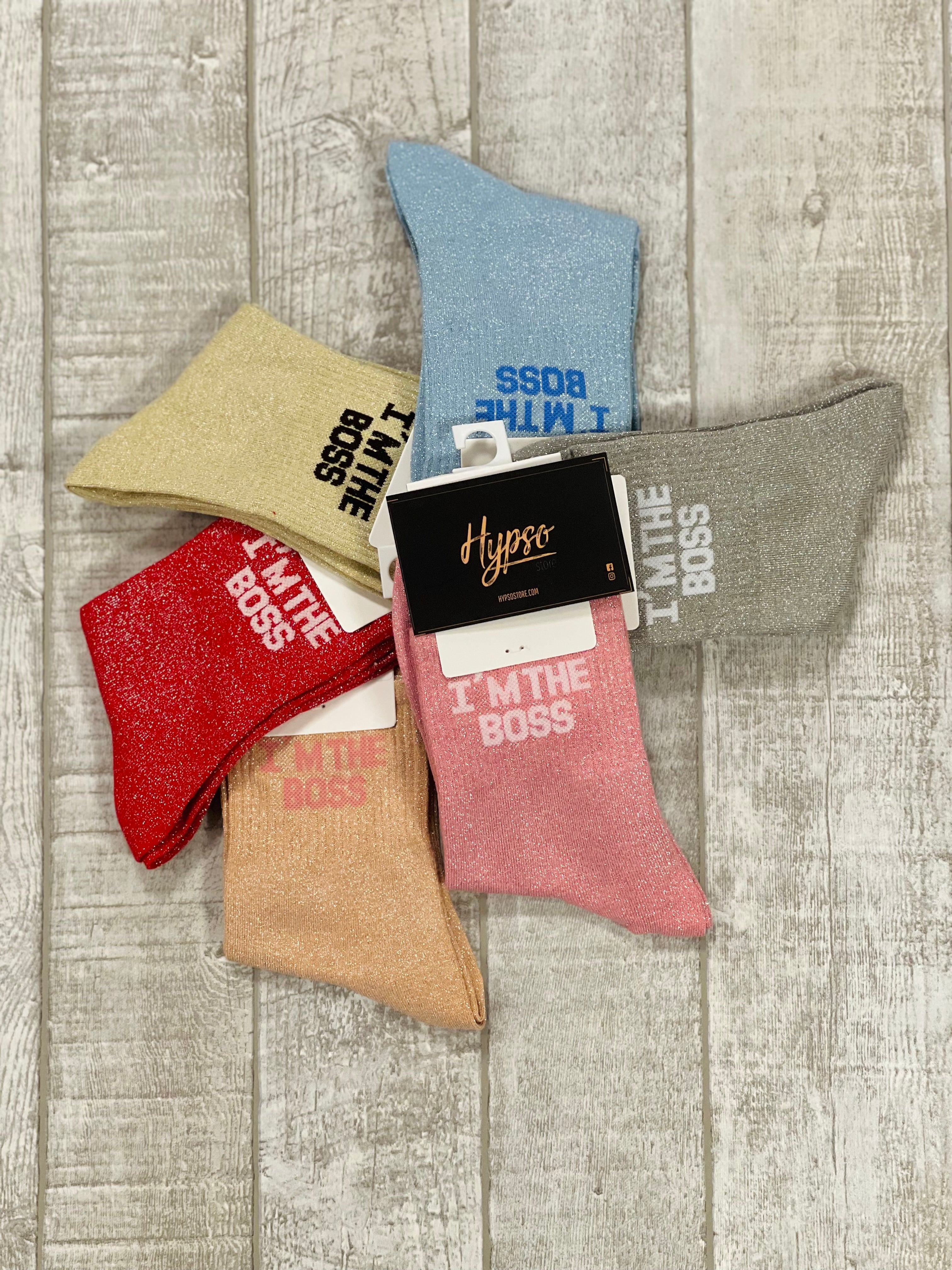 Chaussettes à paillettes I'M THE BOSS