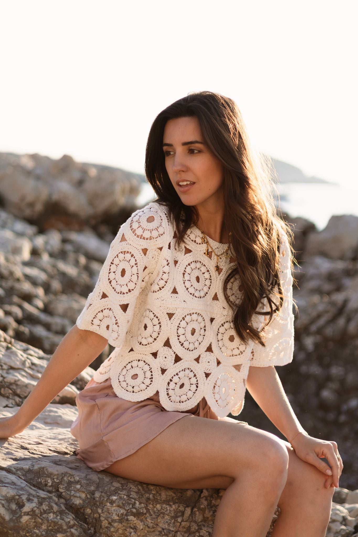 Top en crochet ROBBY beige