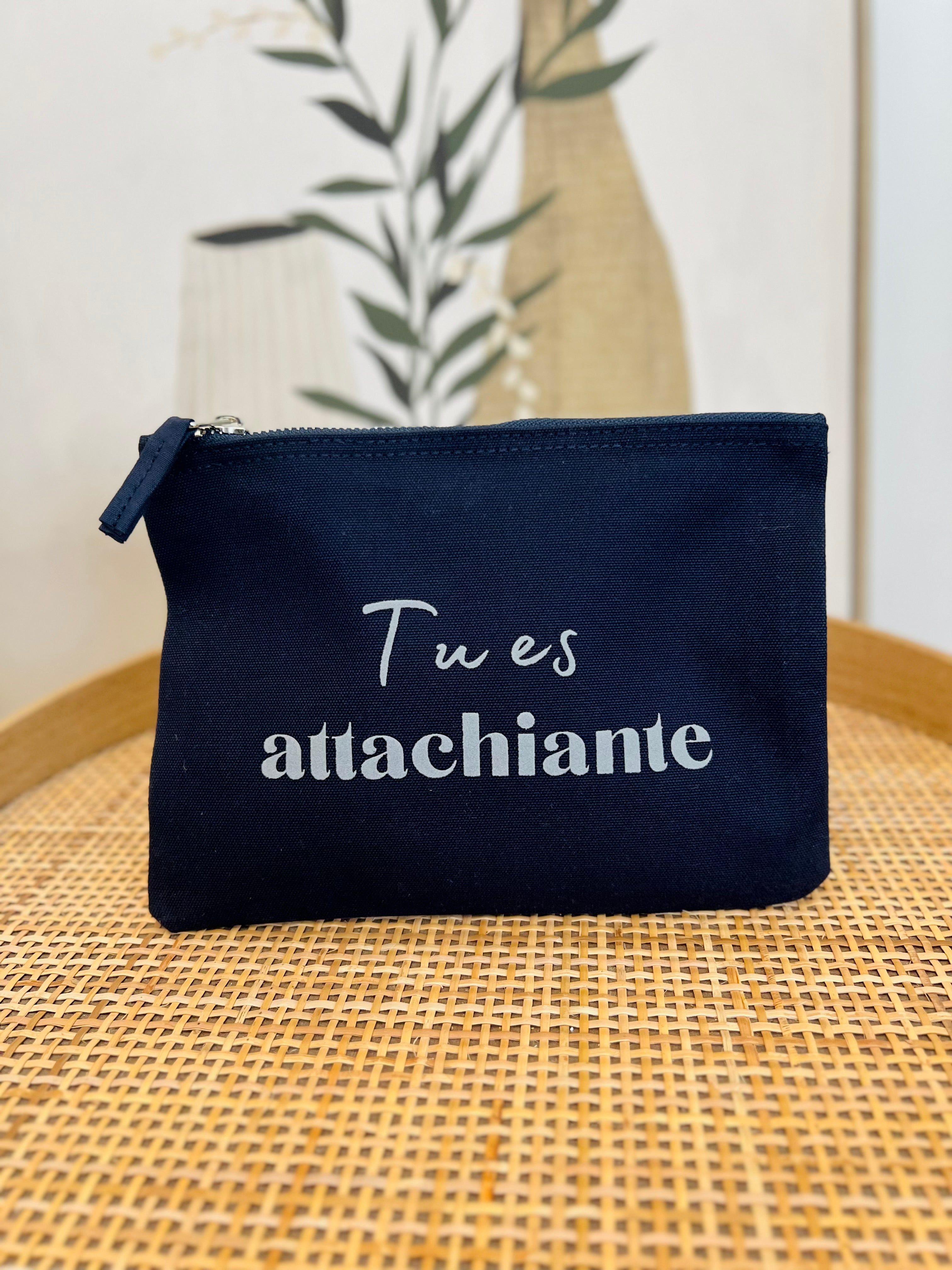 Pochette ATTACHIANTE coton bio bleu marine