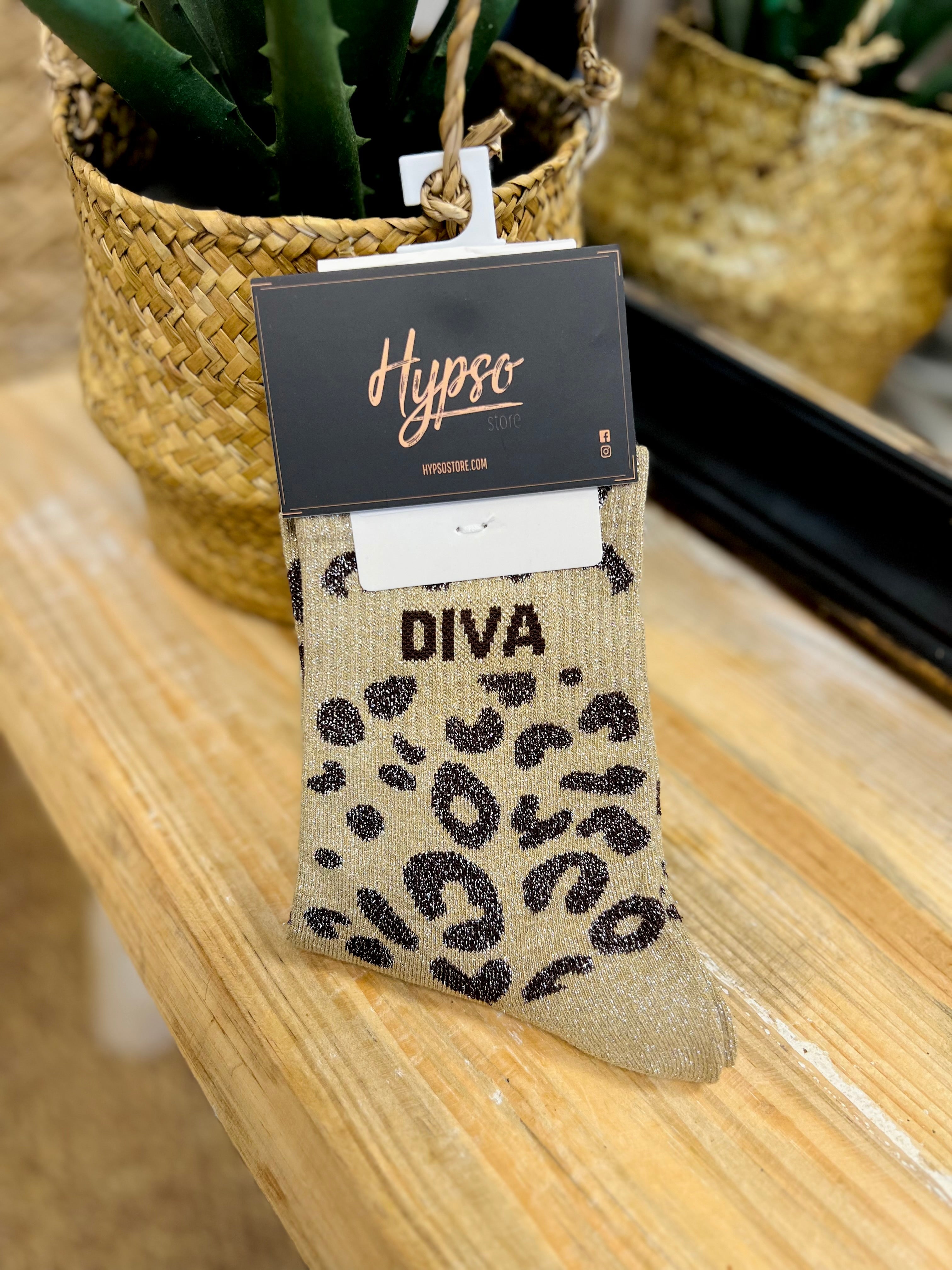 Chaussettes à paillettes DIVA léopard