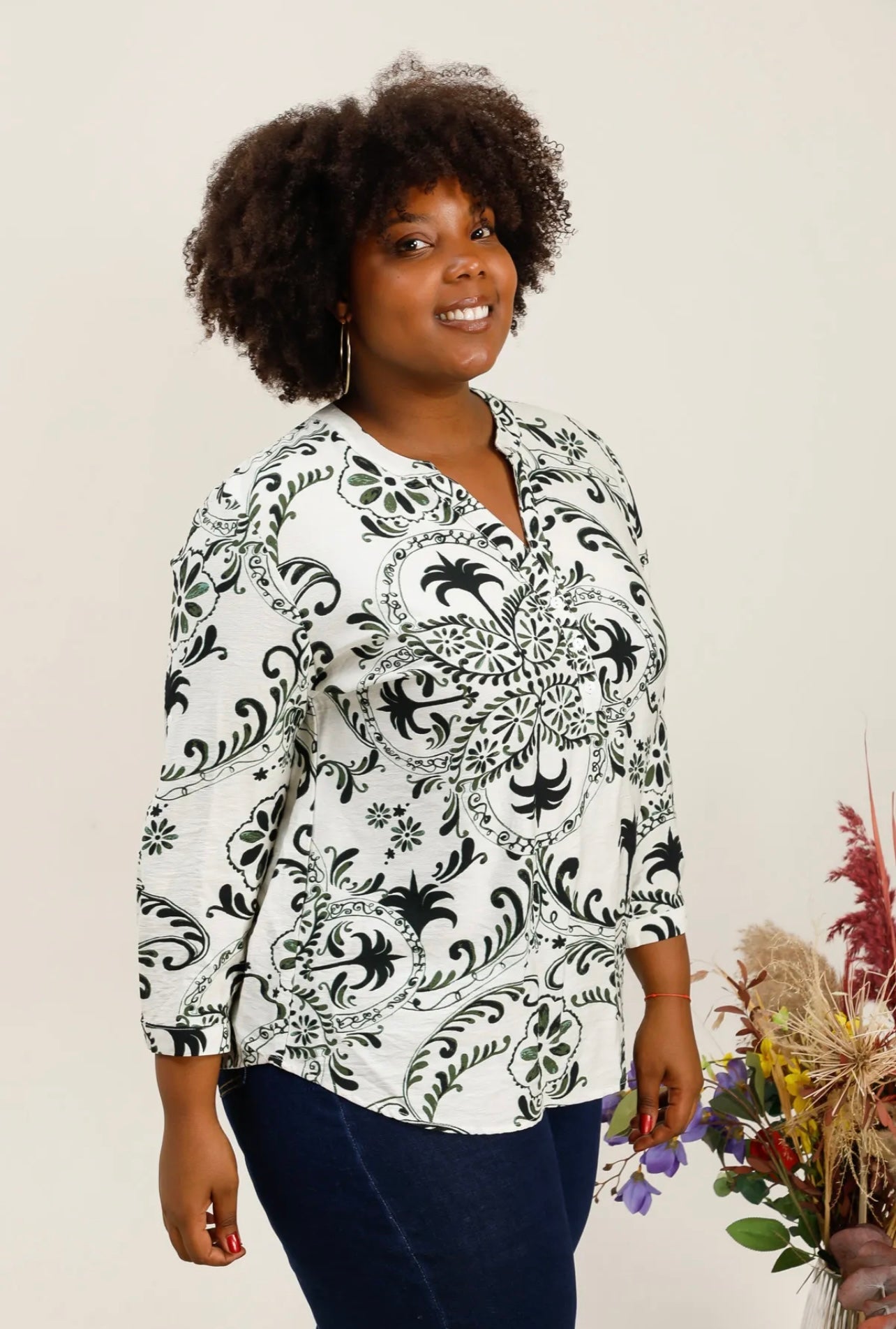 Blouse PERRINE vert bouteille