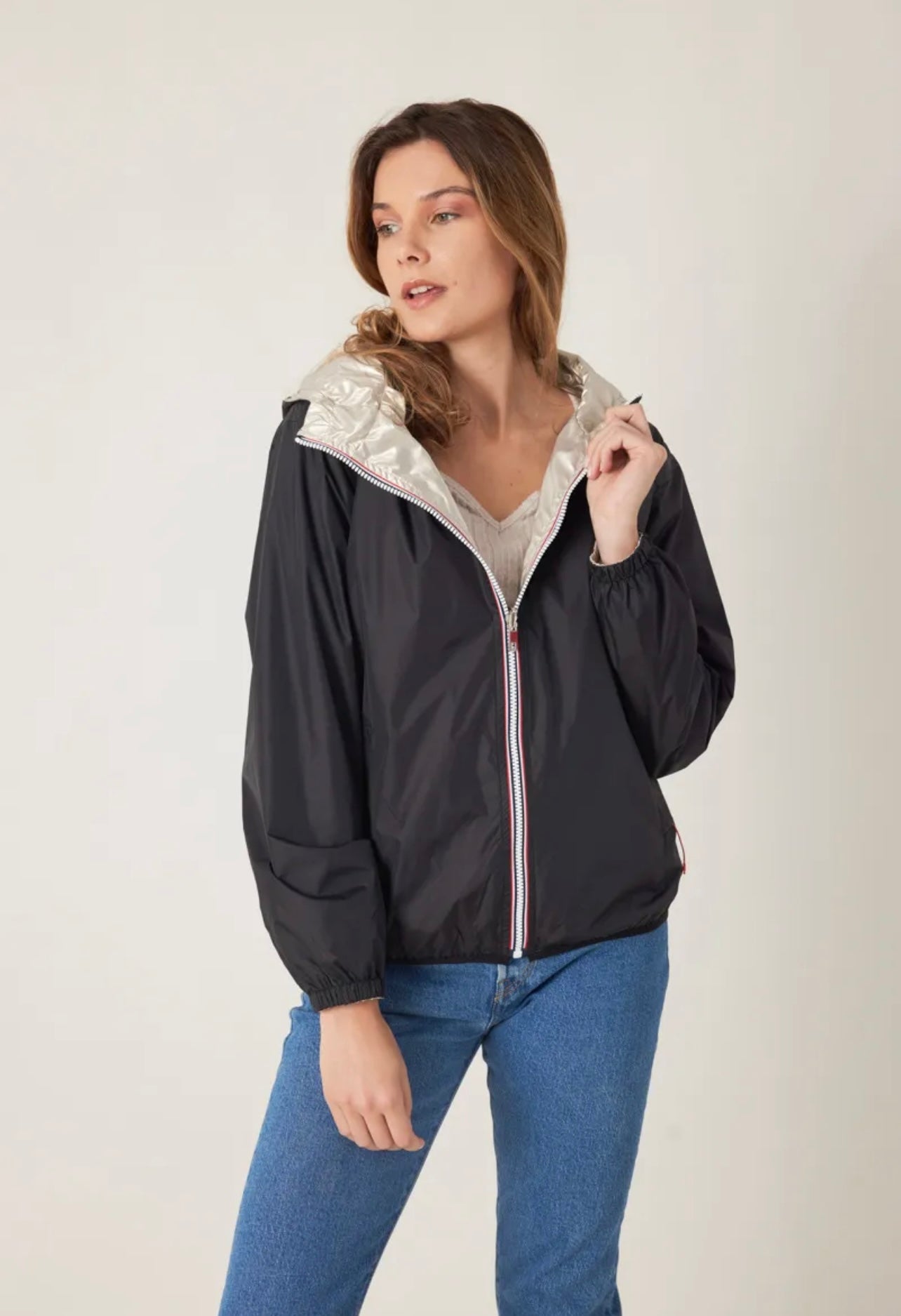 Parka réversible courte AGATA noir