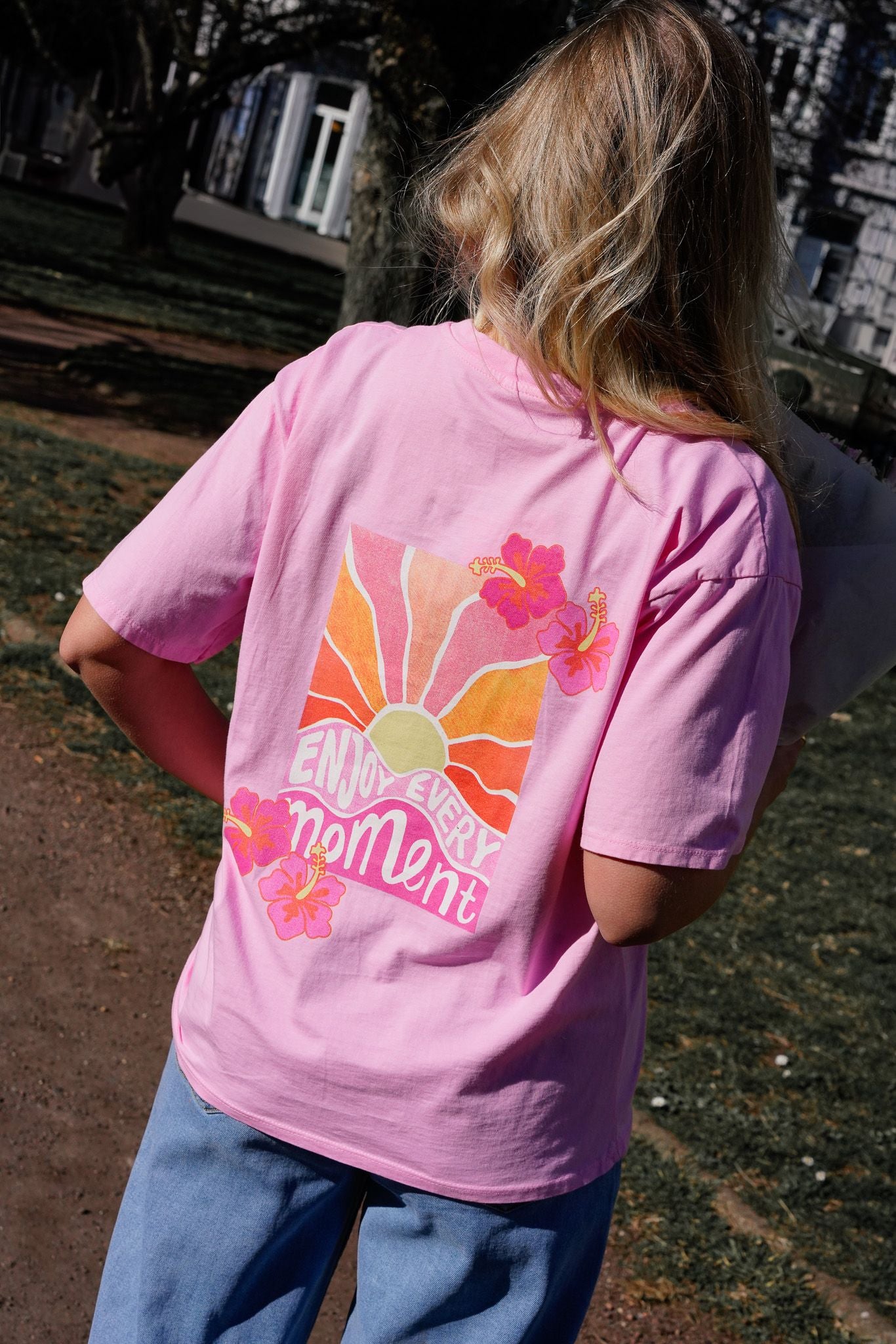 Tee-shirt ENJOY EVERY MOMENT rose