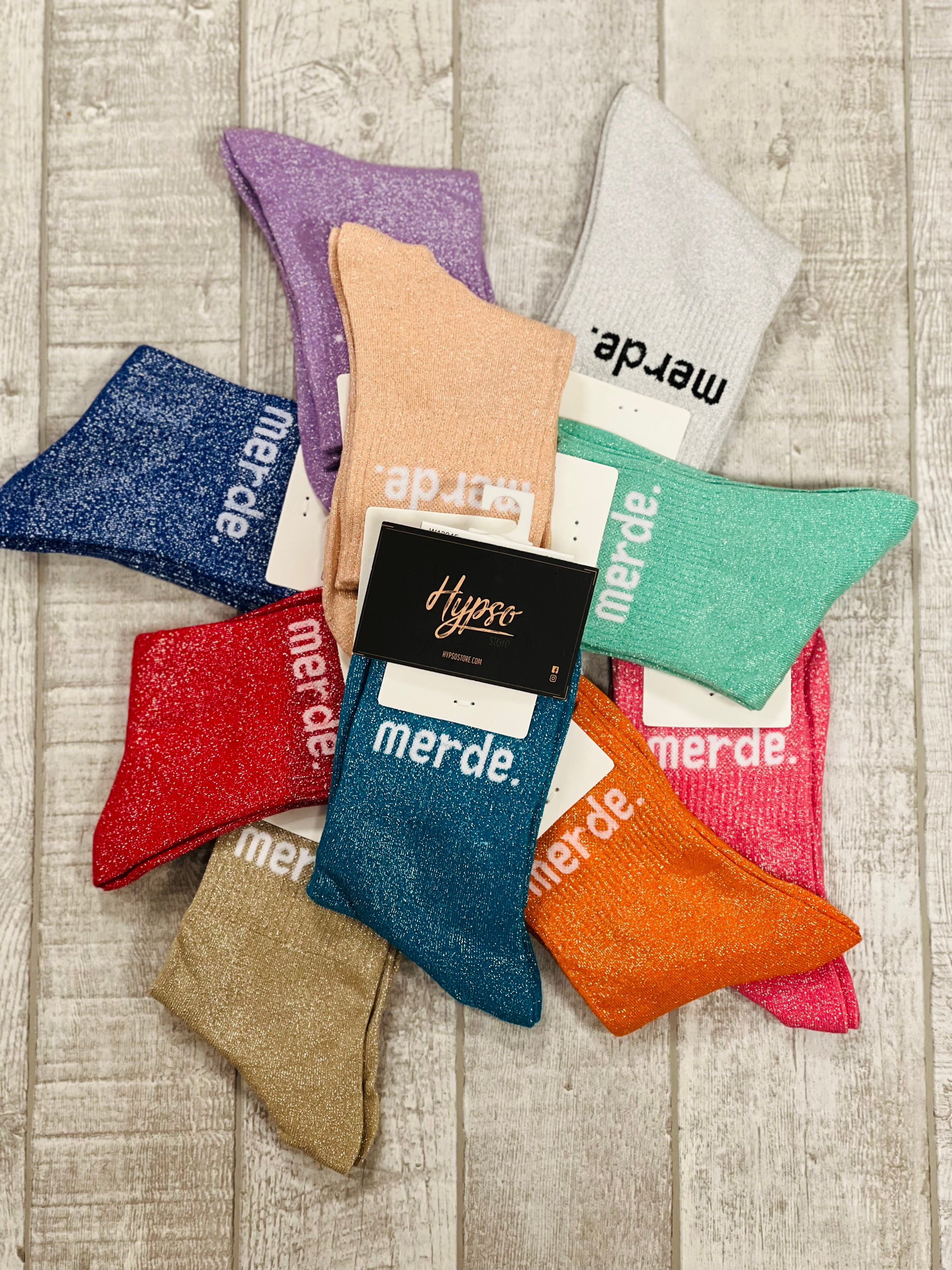 Chaussettes à paillettes MERDE
