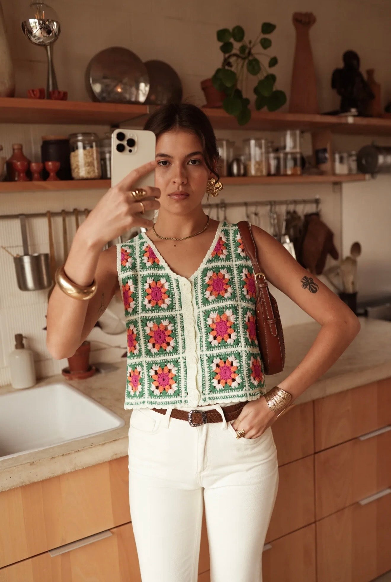 Top en crochet JOSEPHA vert