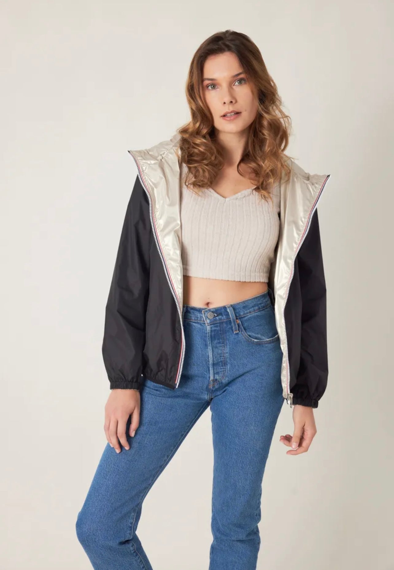 Parka réversible courte AGATA noir