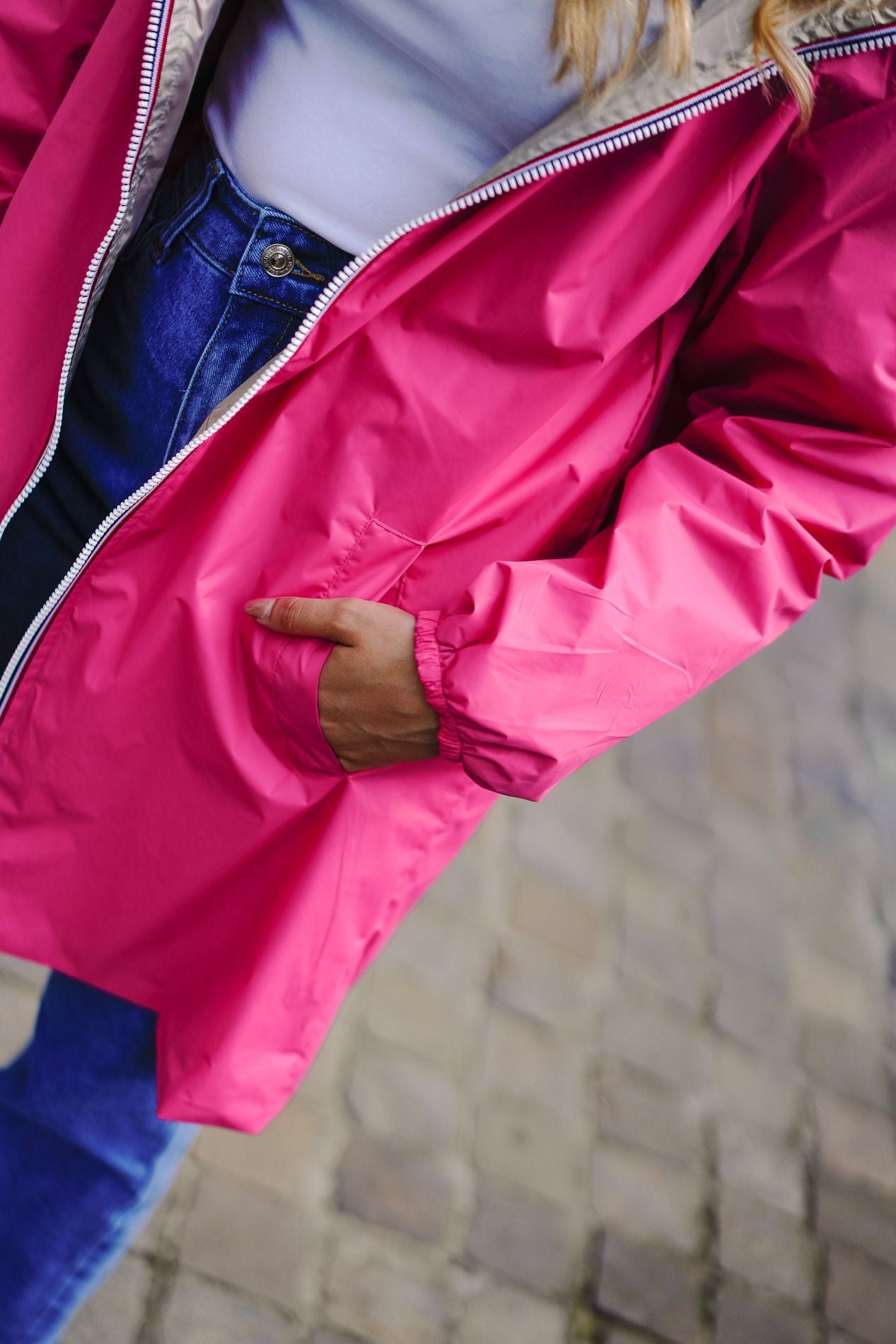 Roze omkeerbare AGATA-parka