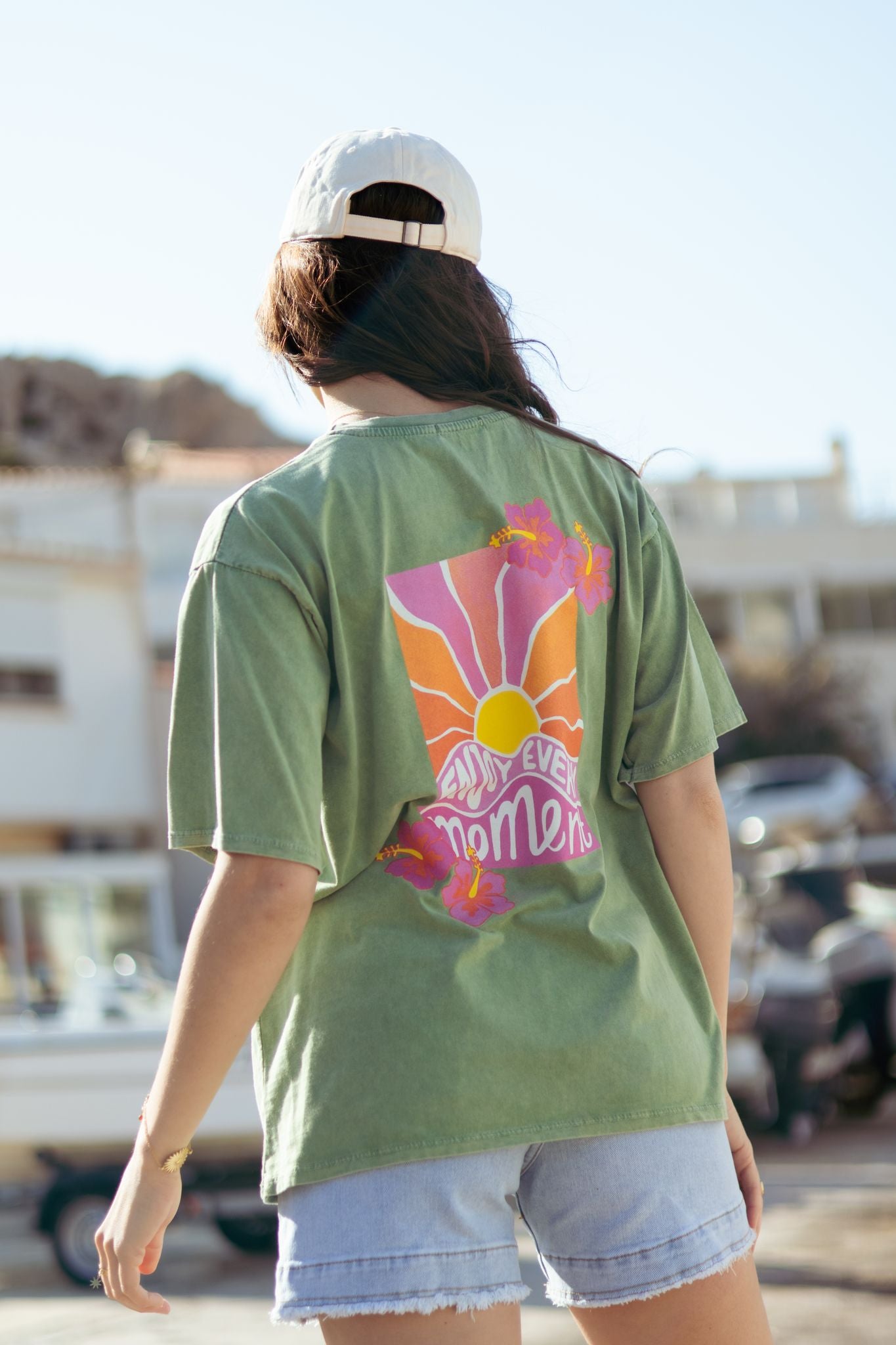 Tee-shirt ENJOY EVERY MOMENT vert