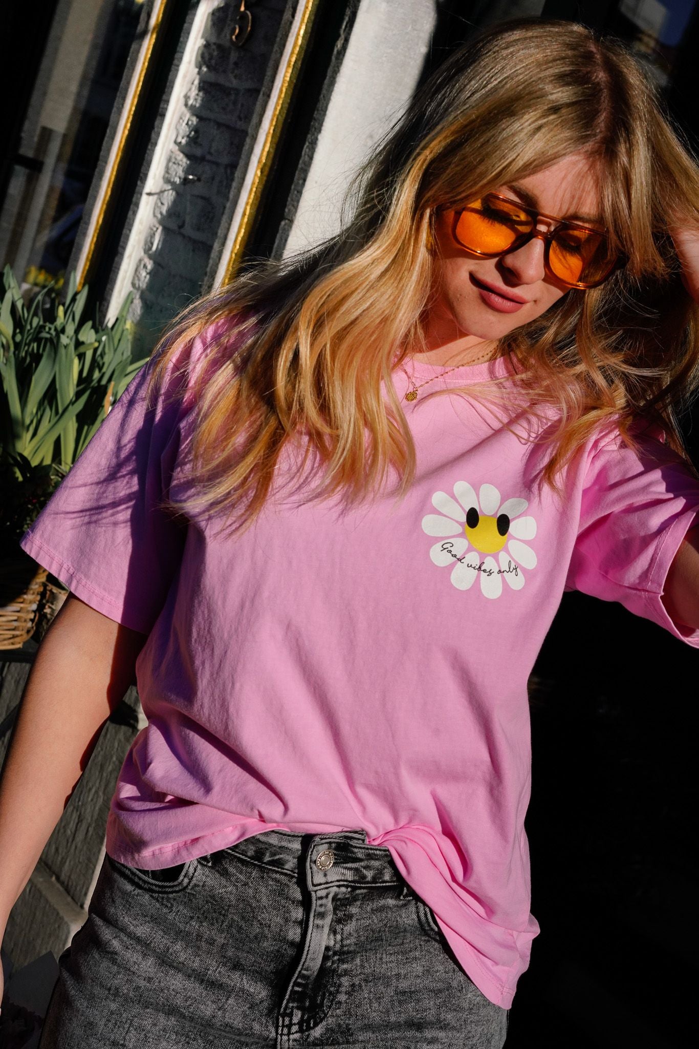 Tee-shirt Good vibes only marguerite rose