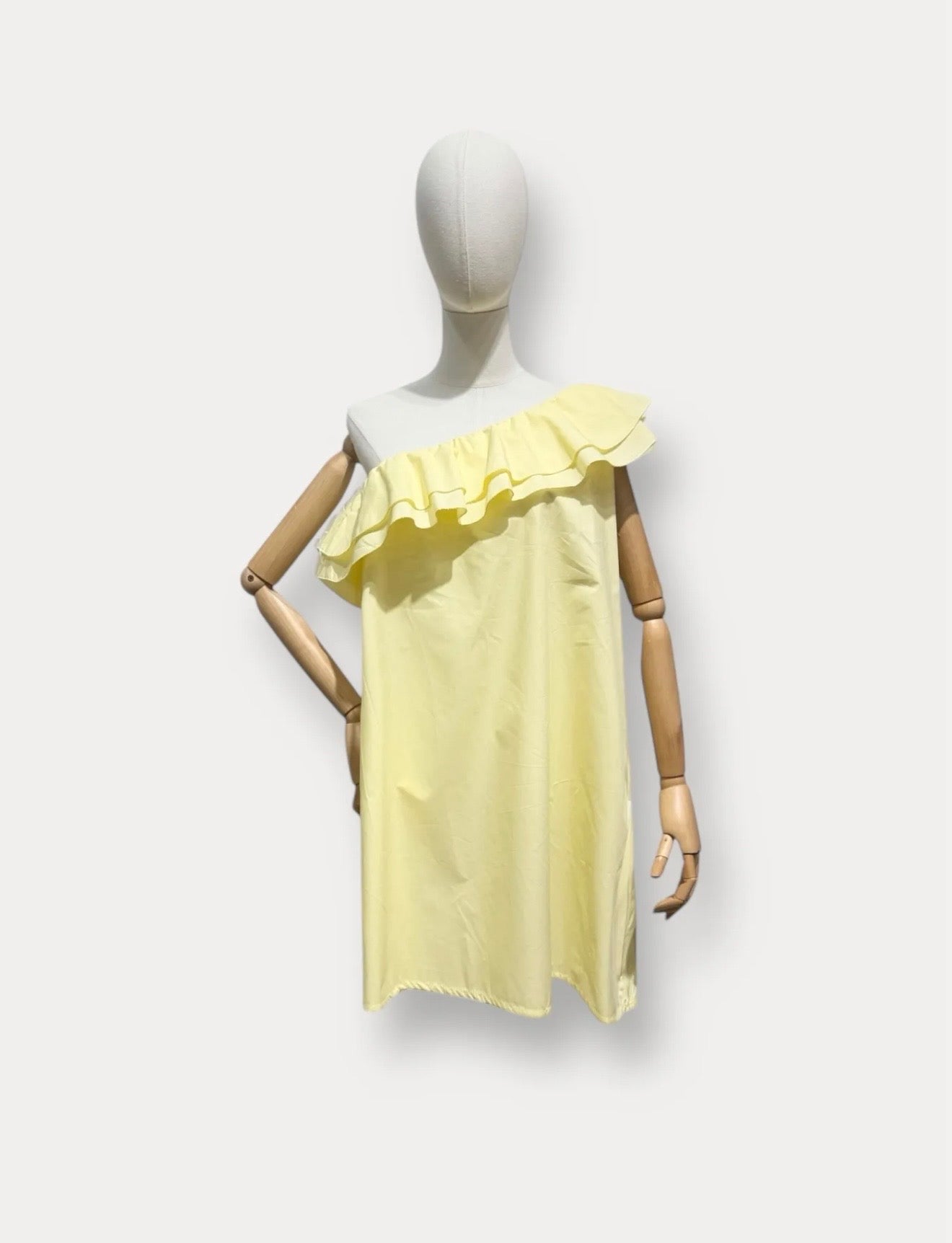 Robe off shoulder TAYLA jaune clair