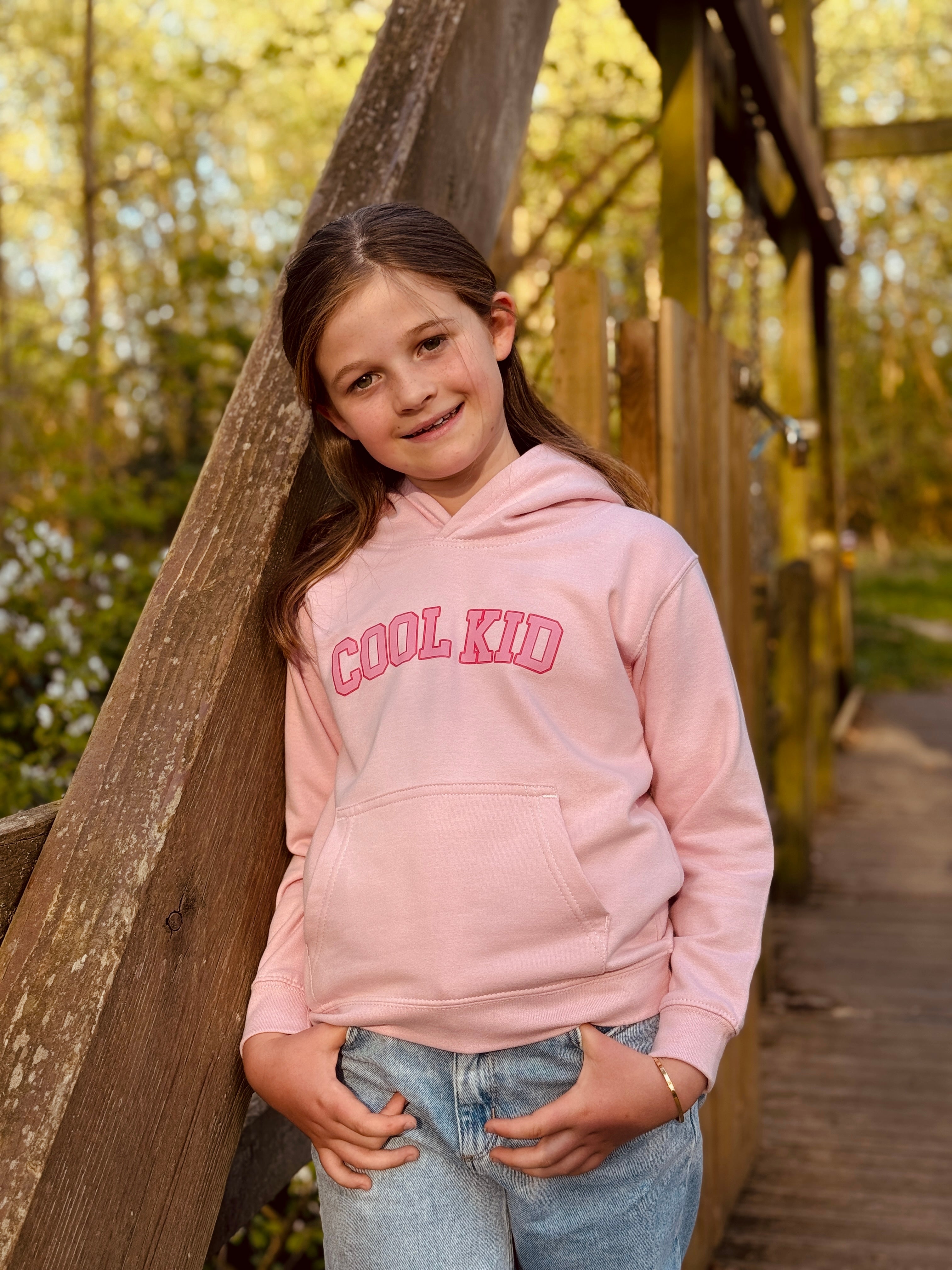 Sweat à capuche COOL KID rose