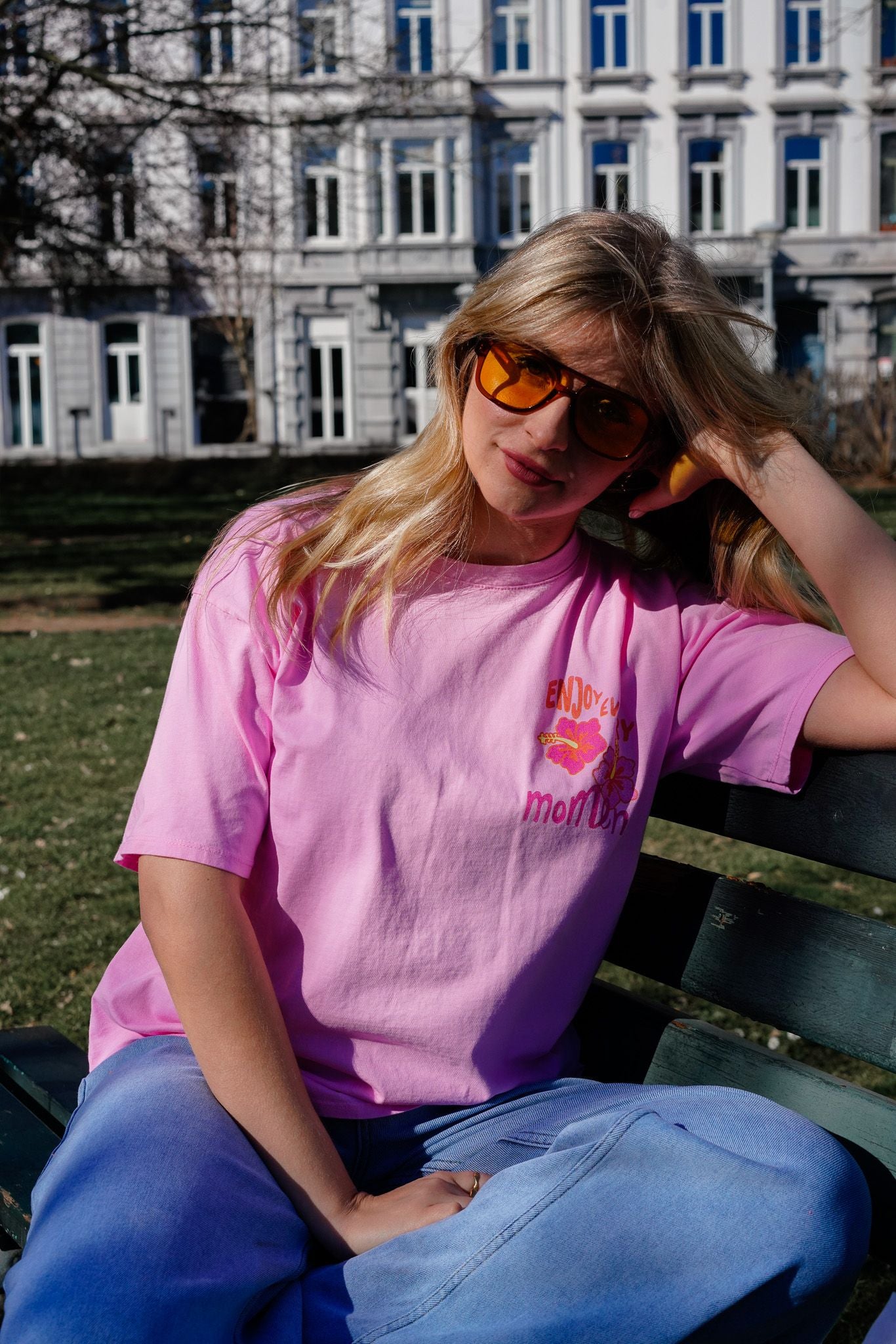 Tee-shirt ENJOY EVERY MOMENT rose