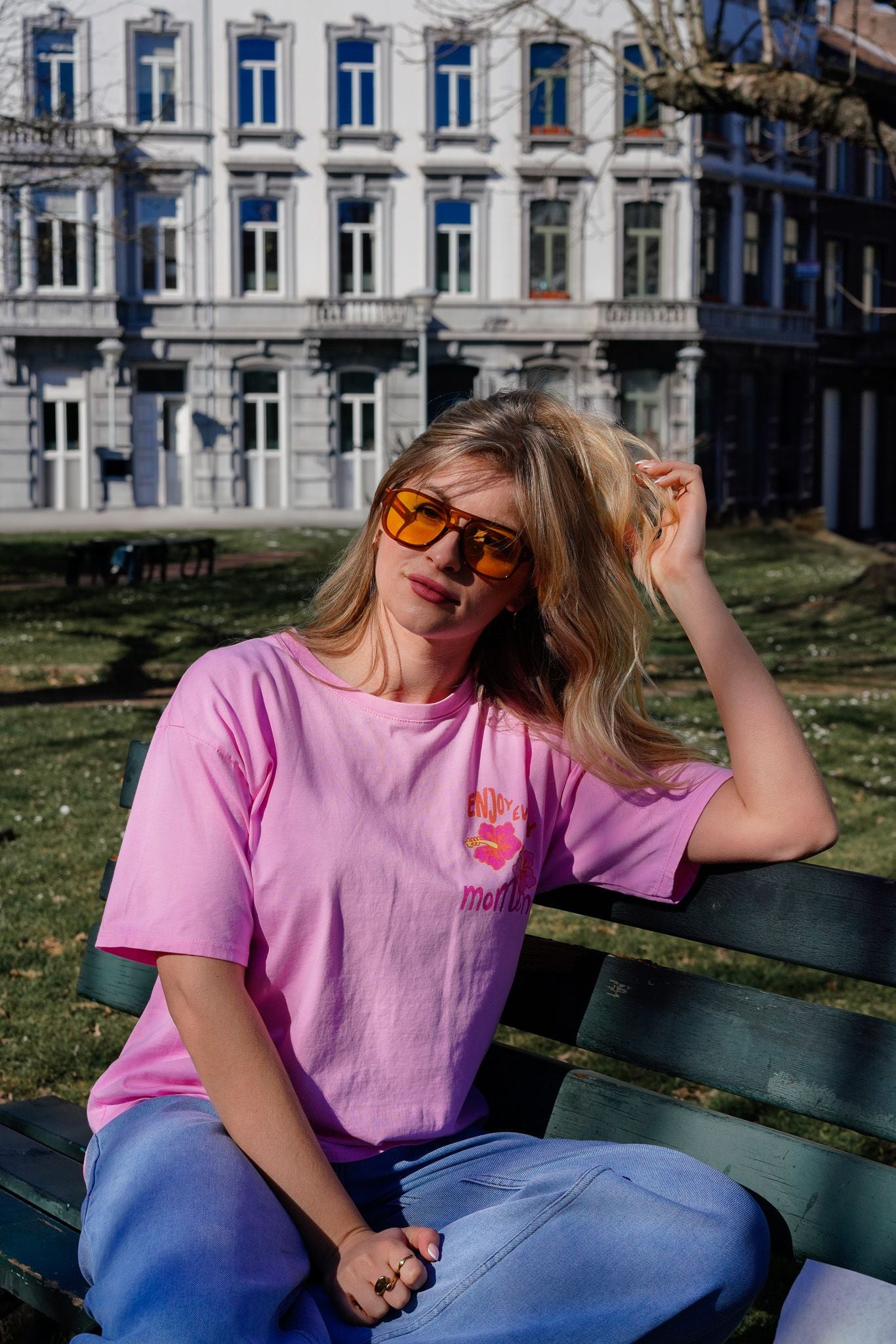 Tee-shirt ENJOY EVERY MOMENT rose