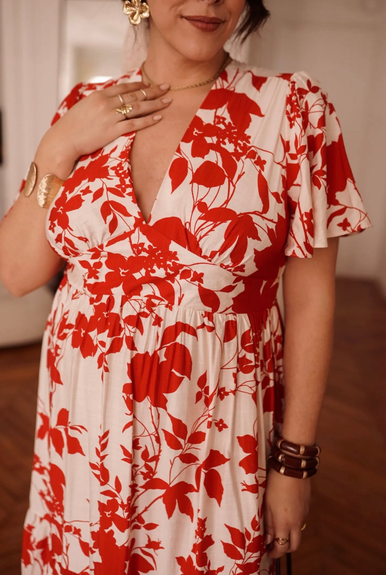 Robe longue MERIDA rouge