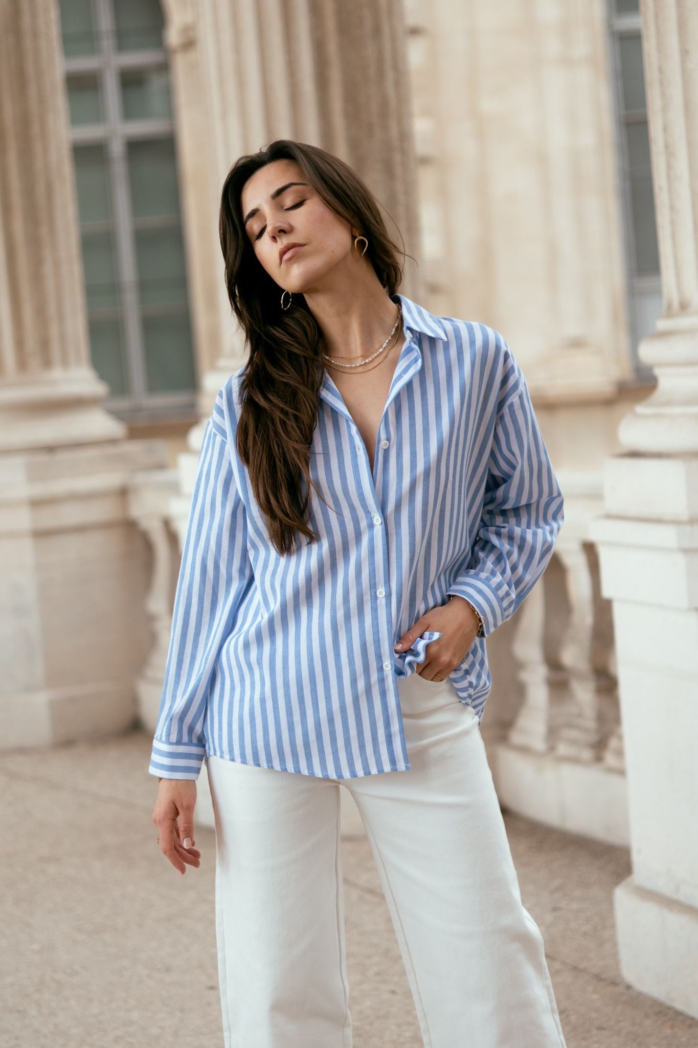 Chemise SUMMER OF LOVE bleu ciel