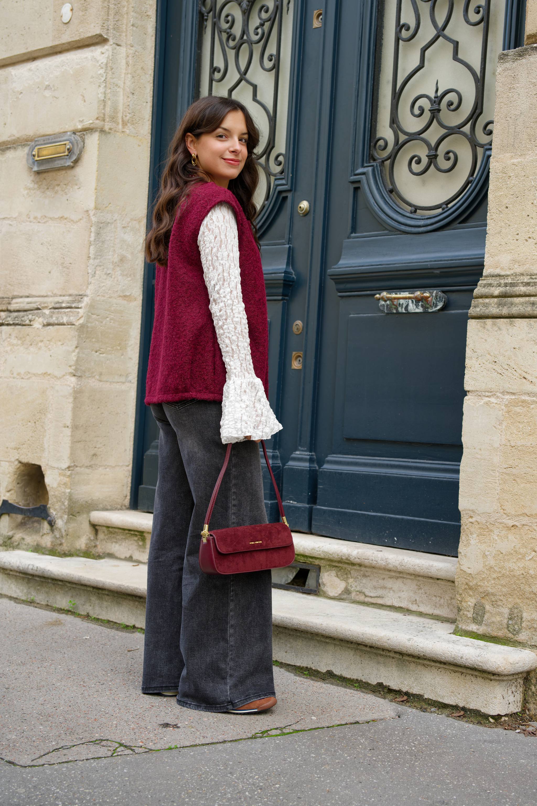 Blouse en dentelle ALBA blanc