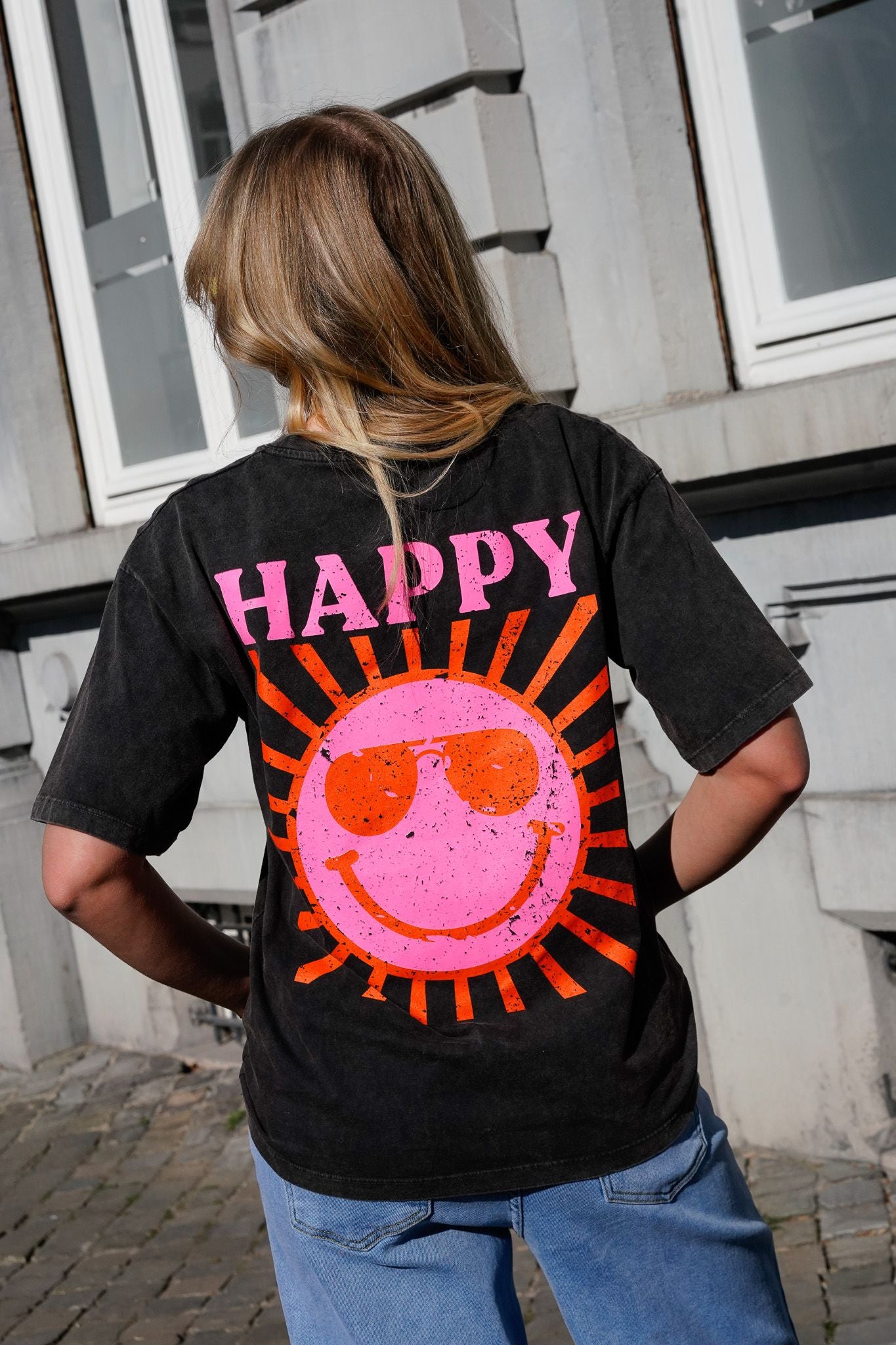Tee-shirt HAPPY SOLEIL noir used