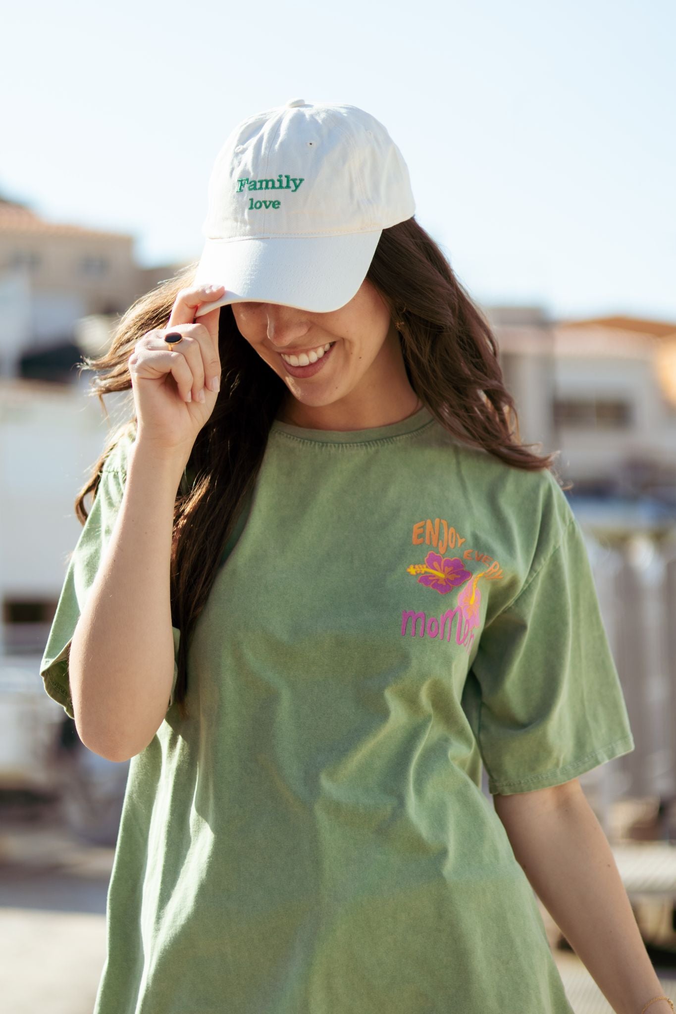 Tee-shirt ENJOY EVERY MOMENT vert