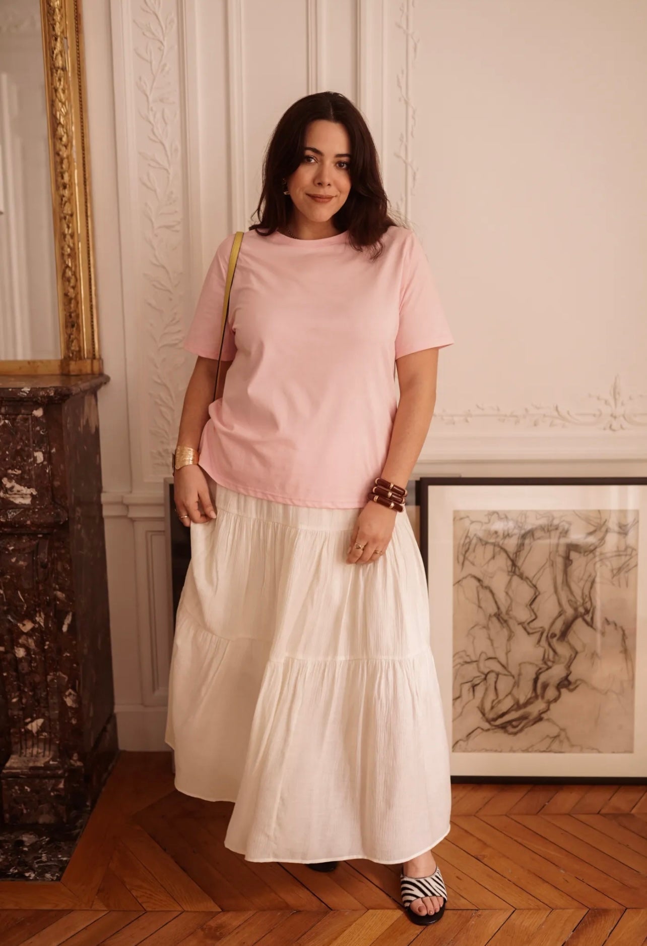 JUPE longue bohème ANISSA blanc cassé
