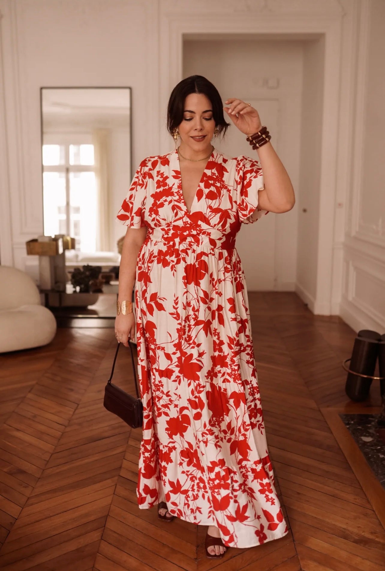 Robe longue MERIDA rouge