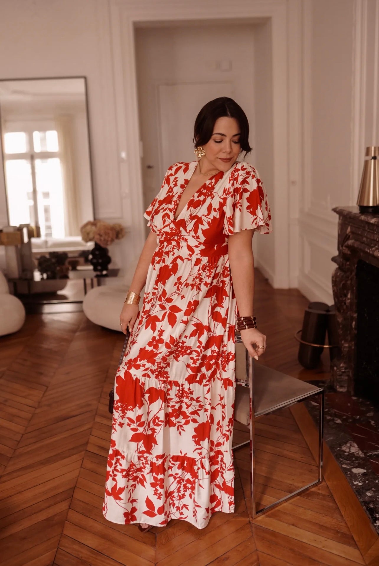 Robe longue MERIDA rouge