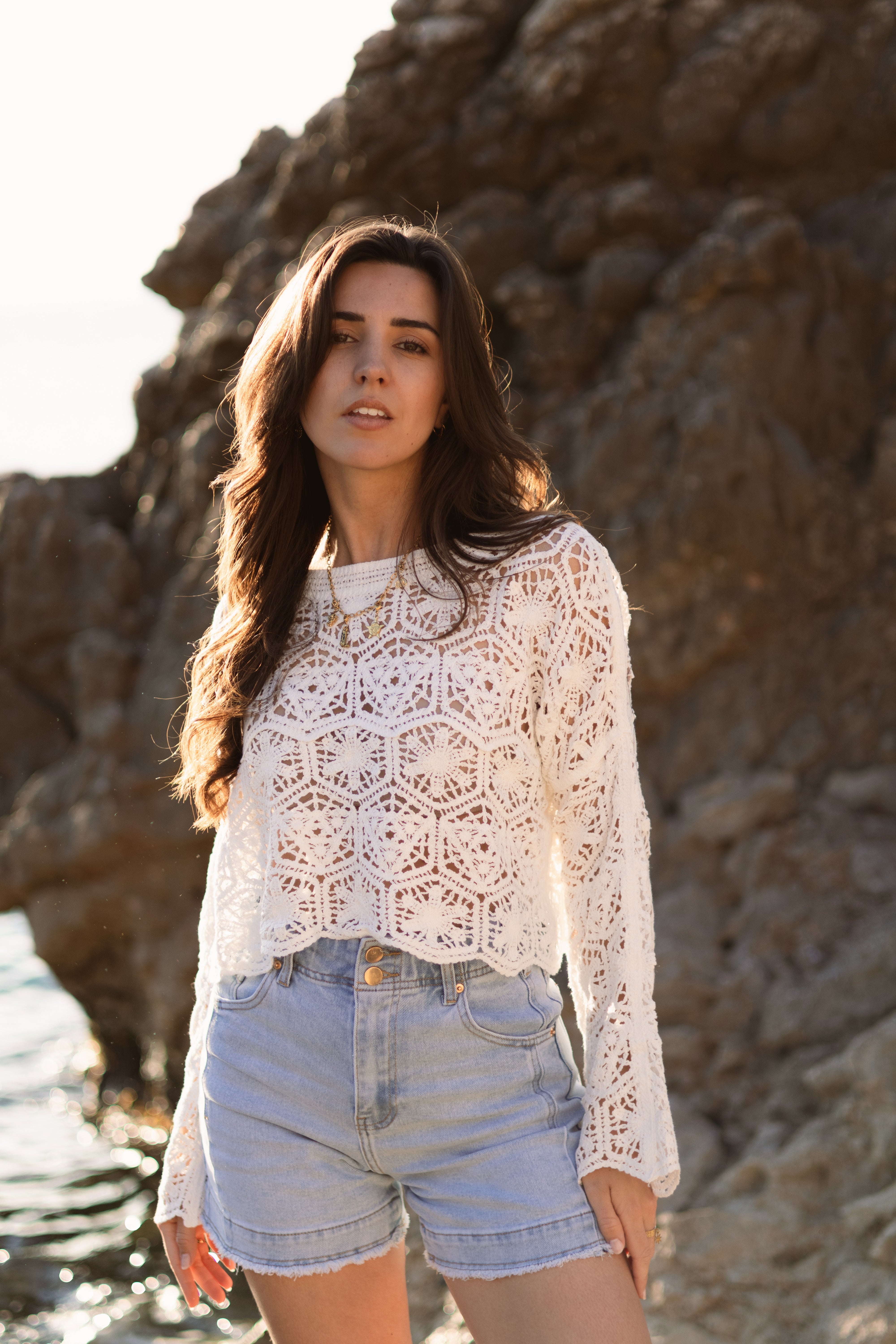 Top en crochet JOBY blanc
